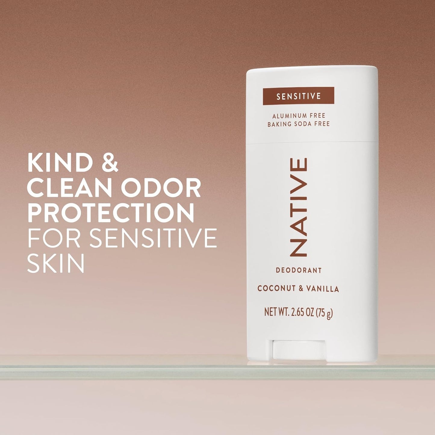 HotNative Sensitive Deodorant Contains Naturally Derived Ingredients, 72 Hour Odor Control | Deodorant for Women & Men, Aluminum Free with Baking Soda, Coconut Oil and Shea Butter, Coconut & Vanilla