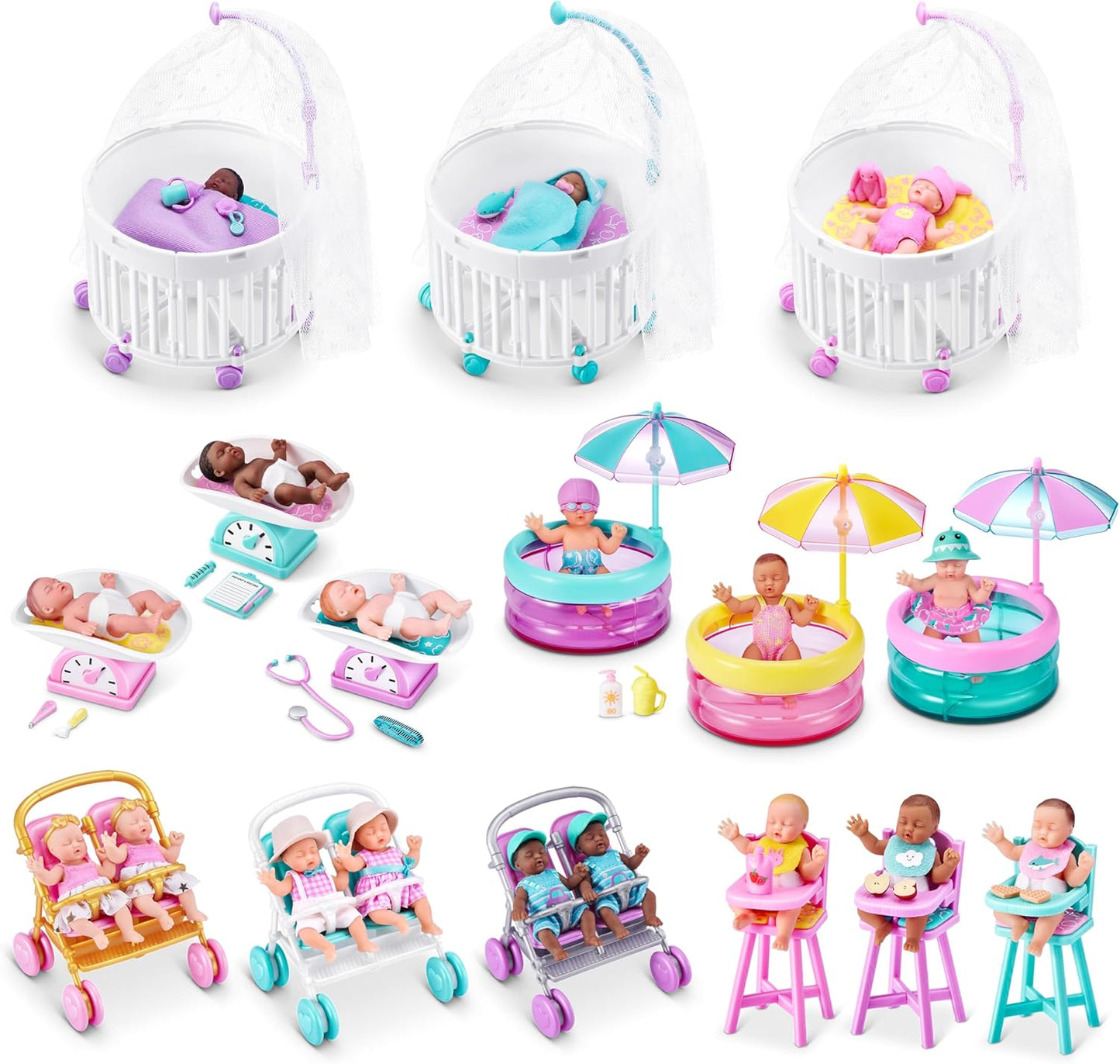 Hot5 Surprise My Mini Baby Series 2 By ZURU, Collectible Mystery Capsule, Toy for Girls, Realistic Miniature Baby, Playset and Accessories (2 Capsules)