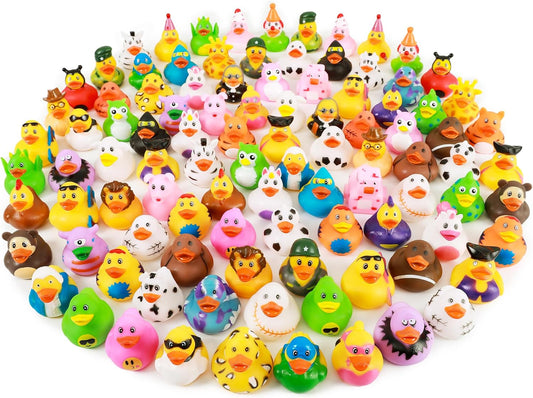 Hot XY-WQ 100 Pack Rubber Duck for Jeeps Ducking - 2.3 Inch Bulk Floater Duck for Kids - Baby Bath Toy Assortment - Party Favors, Birthdays, Bath Time, and More (50 Varieties)