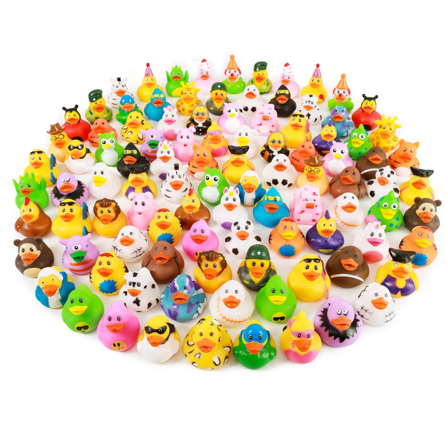 Hot XY-WQ 100 Pack Rubber Duck for Jeeps Ducking - 2.3 Inch Bulk Floater Duck for Kids - Baby Bath Toy Assortment - Party Favors, Birthdays, Bath Time, and More (50 Varieties)