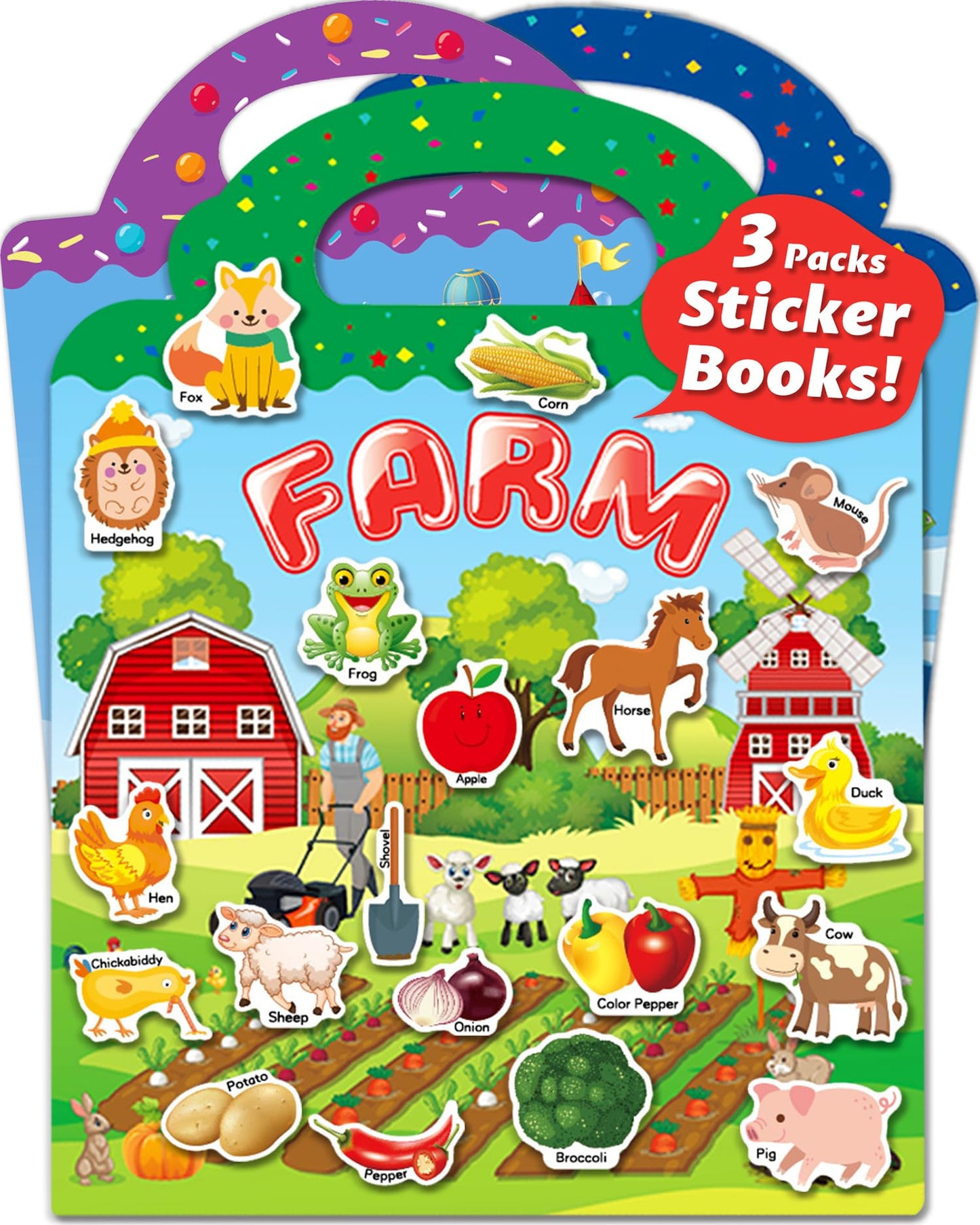 HotWalenced Reusable Sticker Book for Toddlers, Stickers for Kids, Toddler Sticker Book, Toddler Craft Activities, Toddler Travel Toys Boy Girl Birthday Gifts