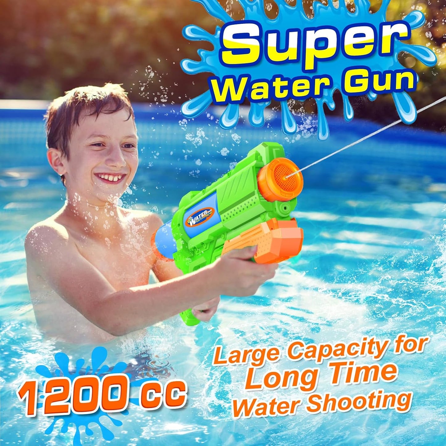 Hot Super Water Gun for Kids Adults: 2 Pack Super Water Gun Soaker 1200cc Squirt Blasters with Impressive Range - Ideal Toys for Boys Girls Summer Outdoor Swimming Pool Water Toys Fun