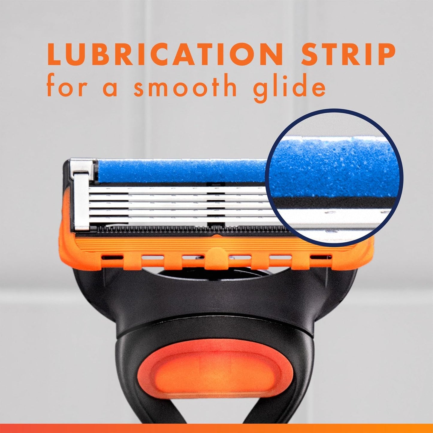 HotGillette Fusion5 Razors for Men, 1 Razor, 4 Blade Refills, Lubrastrip for a More Comfortable Shave