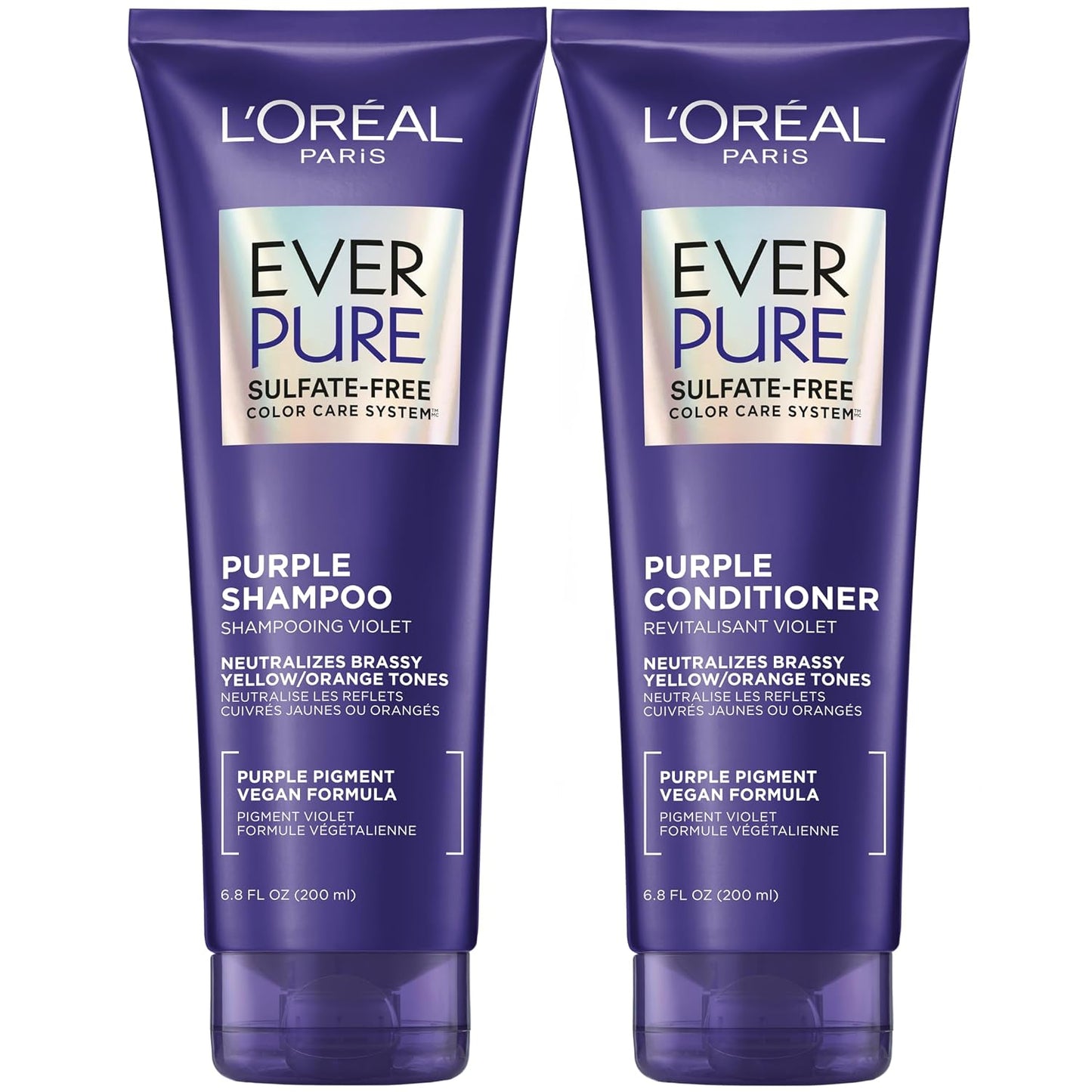 HotL'Oreal Paris EverPure Purple Shampoo and Conditioner Set, Sulfate-Free Brass Toning for Blonde, Bleached, Highlighted, Silver or Gray Color-Treated Hair, 13.6 Fl Oz Set