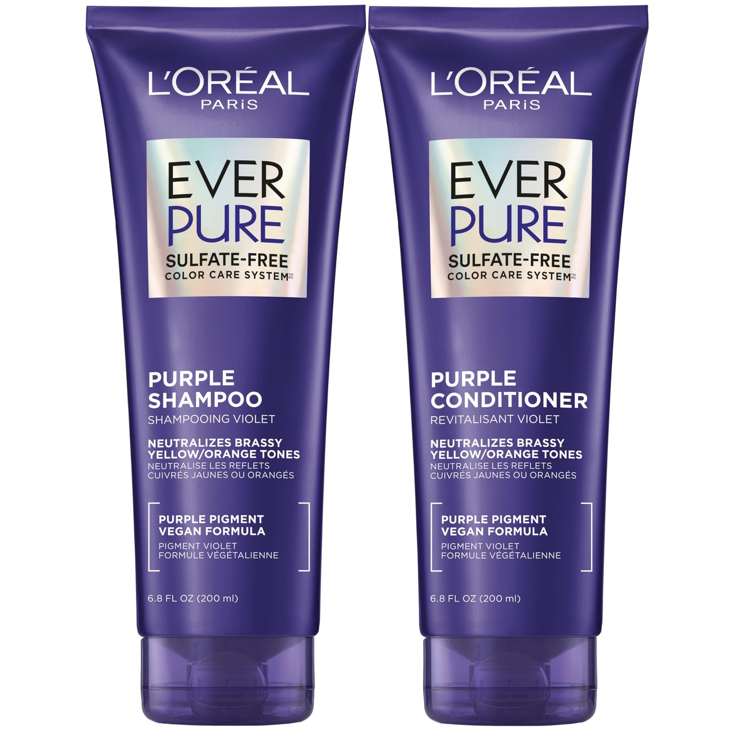 HotL'Oreal Paris EverPure Purple Shampoo and Conditioner Set, Sulfate-Free Brass Toning for Blonde, Bleached, Highlighted, Silver or Gray Color-Treated Hair, 13.6 Fl Oz Set