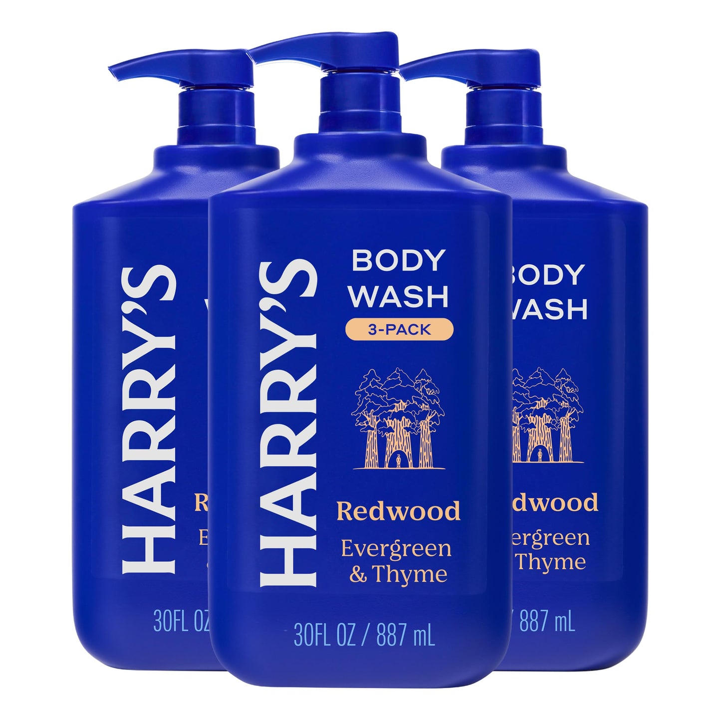 HotHarry's Men's Body Wash - Wildlands - 30 fl oz - Shower Gel for Men - No Parabens, Sulfates, or Dyes