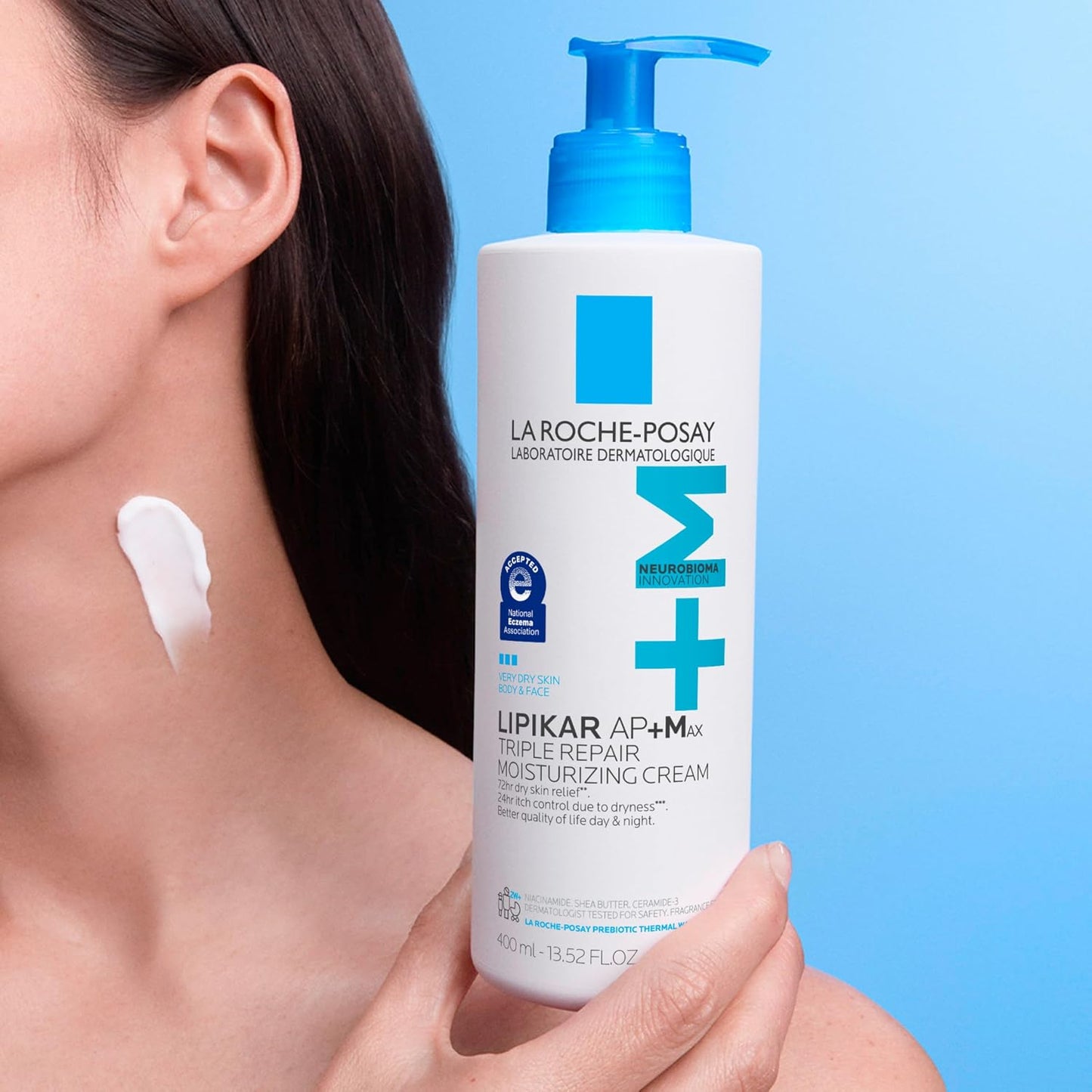 HotLa Roche-Posay Lipikar AP+Max Triple Repair Moisturizing Body Cream,13.52oz | Face and body lotion for dry skin with shea butter and niacinamide to help moisturize and support the skin barrier.