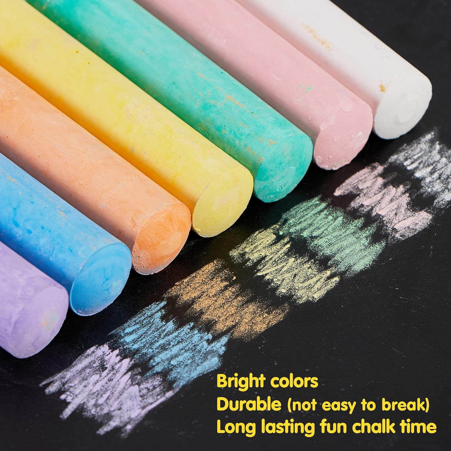 HotJOYIN 160 PCS Sidewalk Chalks Set-16 Colors Non-Toxic Washable Jumbo Chalk for Outdoor Art Play, Painting on Chalkboard, Blackboard and Playground