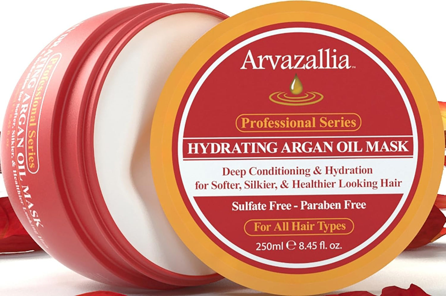 HotArvazallia Hydrating Argan Oil Hair Mask and Deep Conditioner for Dry or Damaged Hair (8.45 oz Jar)