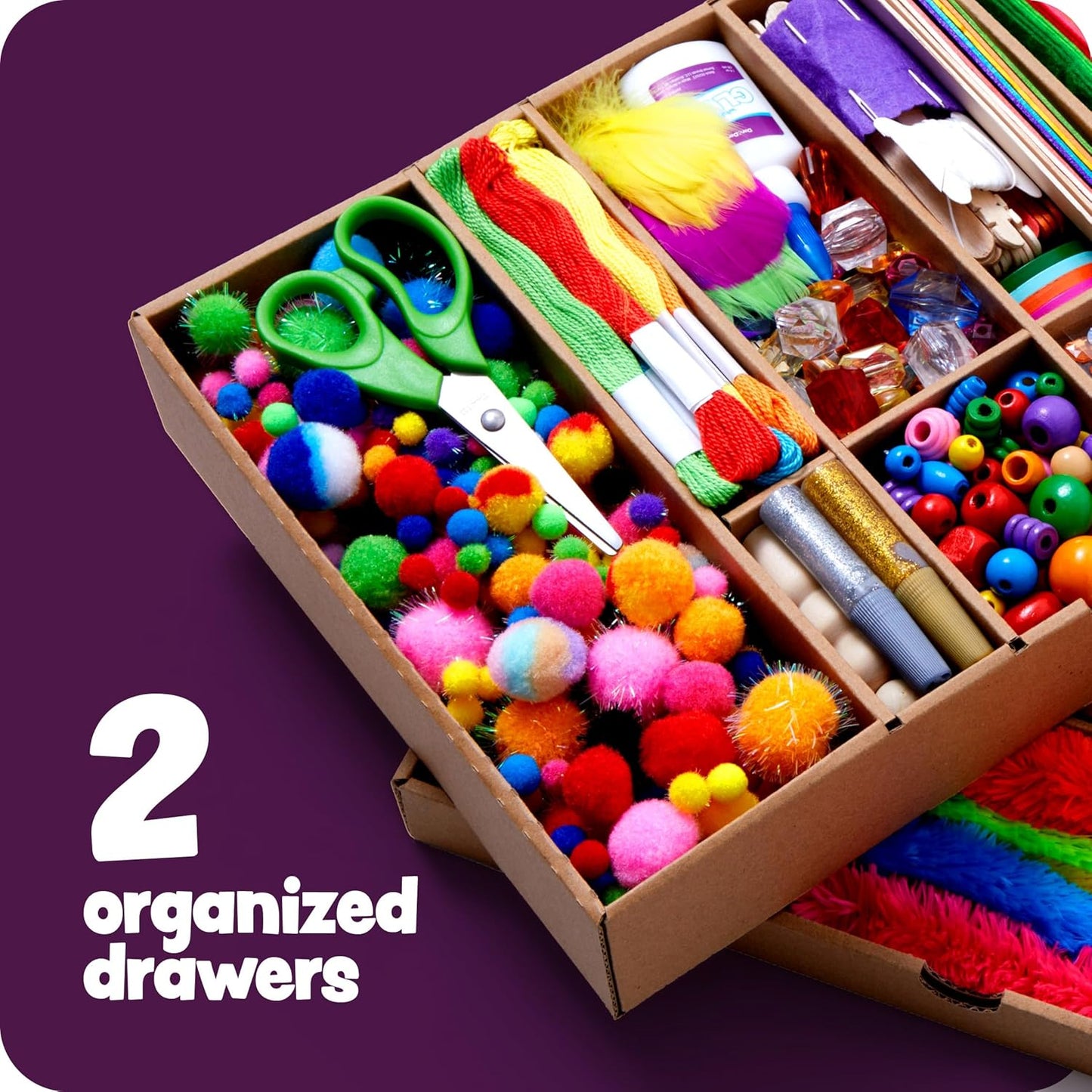 Hot Dan&Darci Arts and Crafts Vault - Craft Supplies Kit in a Box - Birthday Gift for Kids Ages 4 5 6 7 8 9 10 11 & 12 Year Old Girls & Boys - Crafting Set Kits - Gift Ideas for Kid Art Activity Gifts