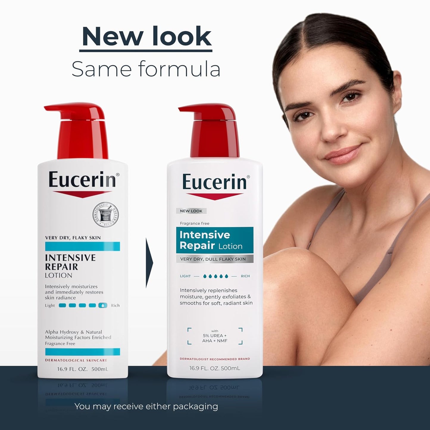 HotEucerin Intensive Repair Body Lotion for Dry, Flaky Skin, Urea Enriched Body Moisturizer, 16.9 FL OZ Pump Bottle
