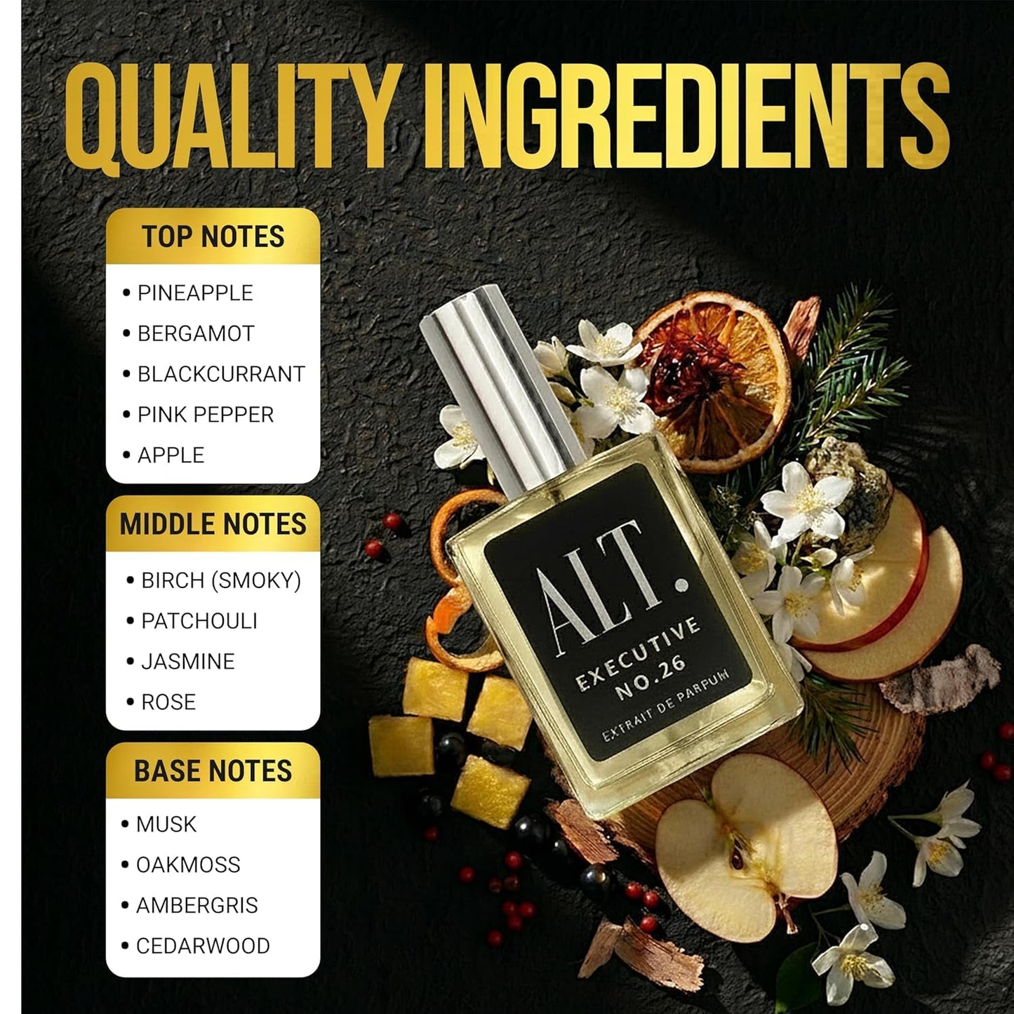 Hot ALT. FRAGRANCES Executive No. 26 - Inspired by Avntus, Perfume for Men, Extrait de Parfum, Long Lasting Woody Fruity Perfume for Men with Bergamot, Pineapple & Oakmoss, 60ml