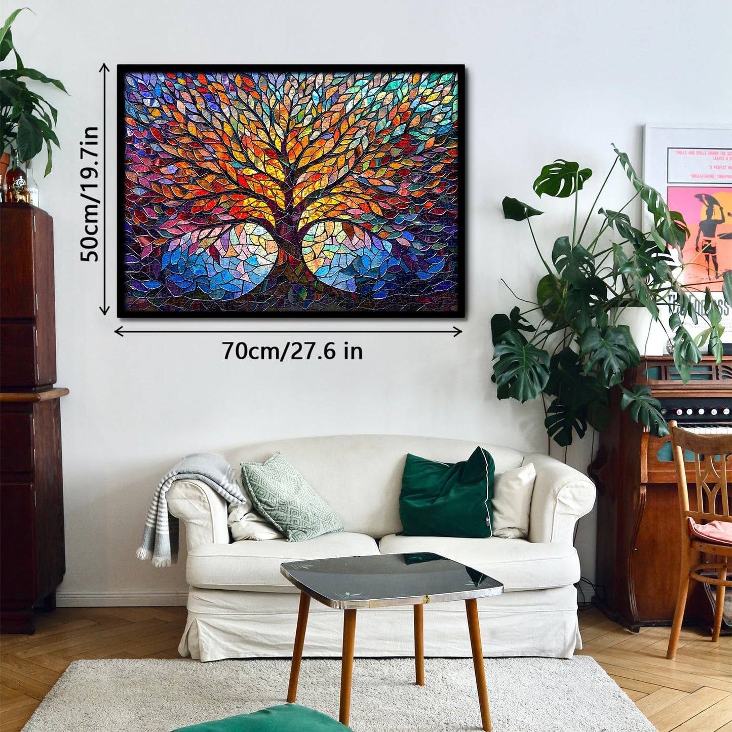HotPICKFORU Stained Glass Puzzle Tree of Life Puzzles for Adults 1000 Pieces, Impossible Hard Difficult Challenging Puzzles for Adults, Colorful Mosaic Tree of Life Jigsaw Puzzle 1000 Pieces
