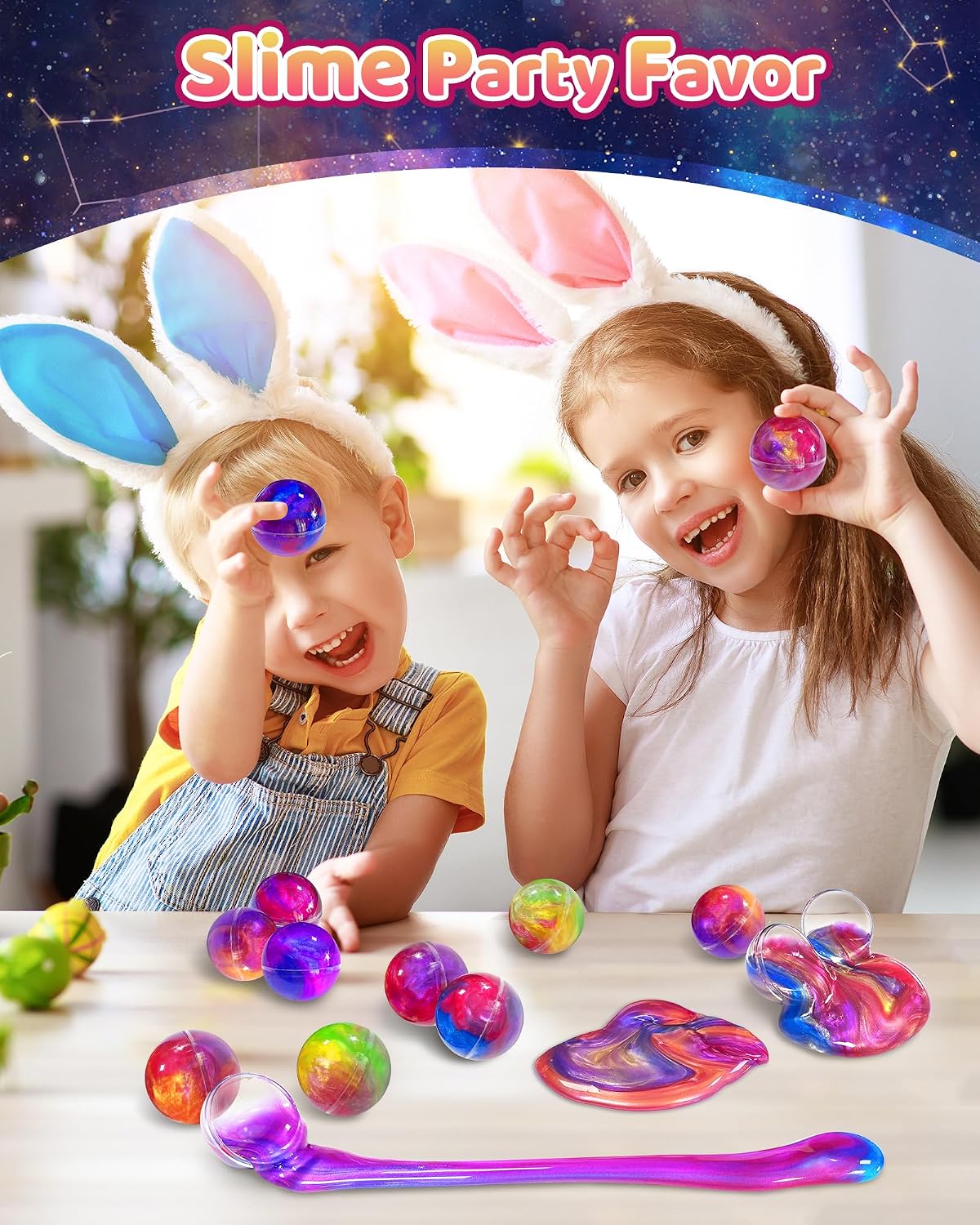 Hot 24 Pack Galaxy Slime Party Favors, Non-Sticky, Stress Relief Treasure Box Toys for Classroom Prizes Party Supplies, Student Gifts Birthday Goodie Bags Stuffers for Kids Teens Boys Girls 4-8, 8-12