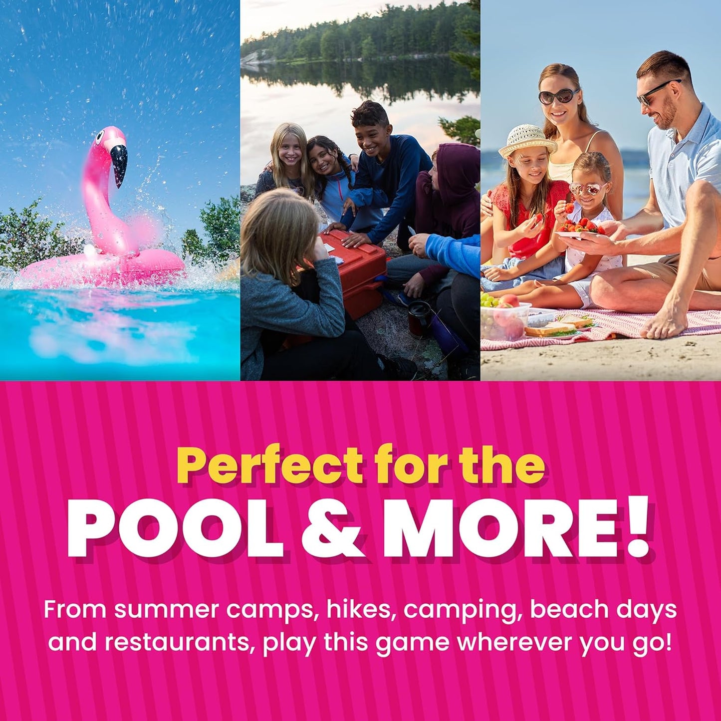 HotTaco Cat Goat Cheese Pizza Pool Edition Wildly Entertaining Waterproof Card Game for Outdoor Game Days | Easy to Play with 10 Minute Rounds | Fun for Kids, Teens, Adults, and Families | 2-8 Players