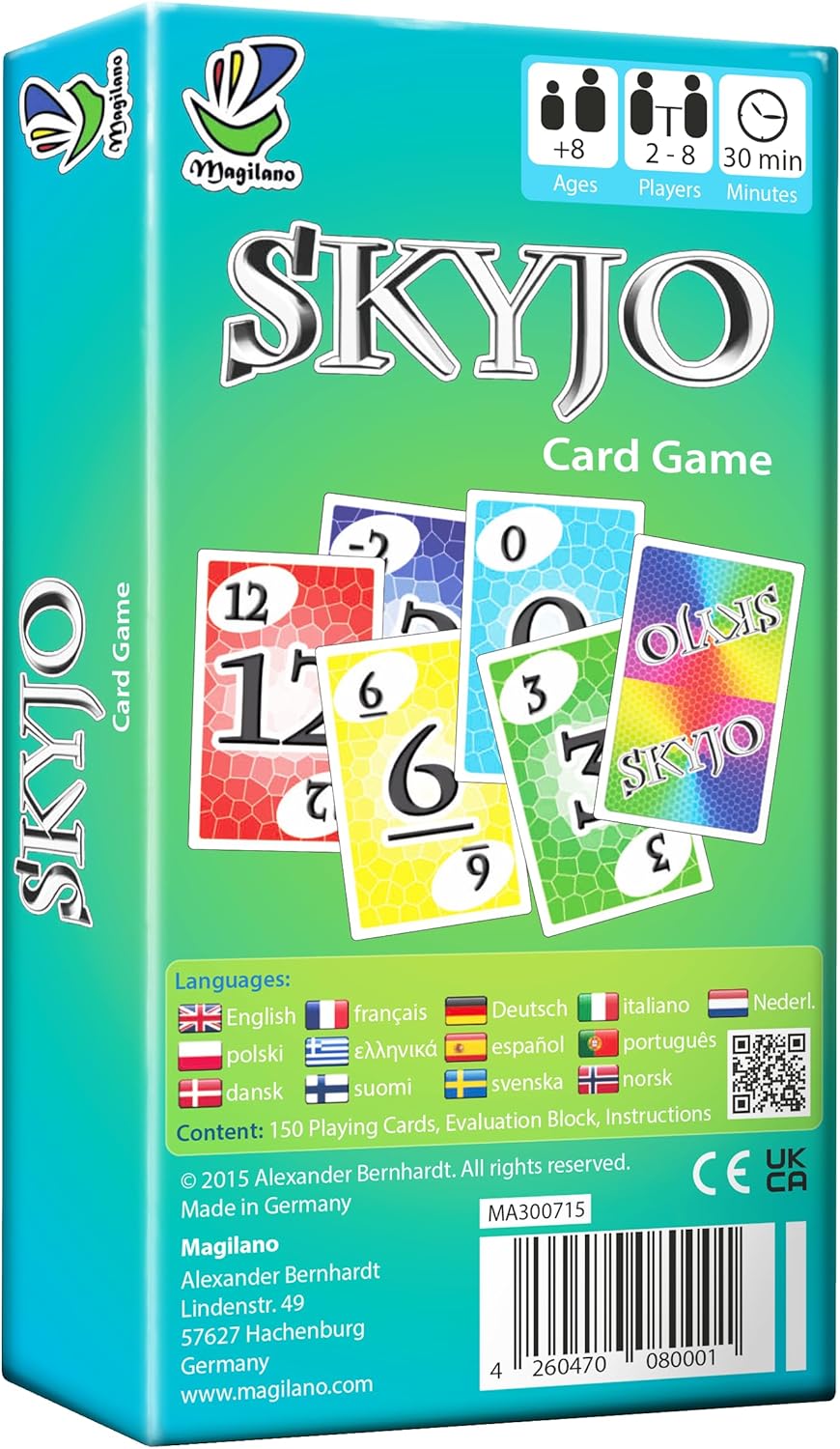 Hotmagilano SKYJO, Fun Card Game for Young and Least Young, Fun Game Parties in The Circle of Friends and Family.