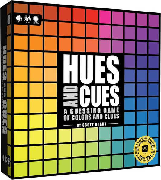 HotHUES and CUES - Vibrant Color Guessing Board Game for 3-10 Players Ages 8+, Connect Clues and Guess from 480 Color Squares