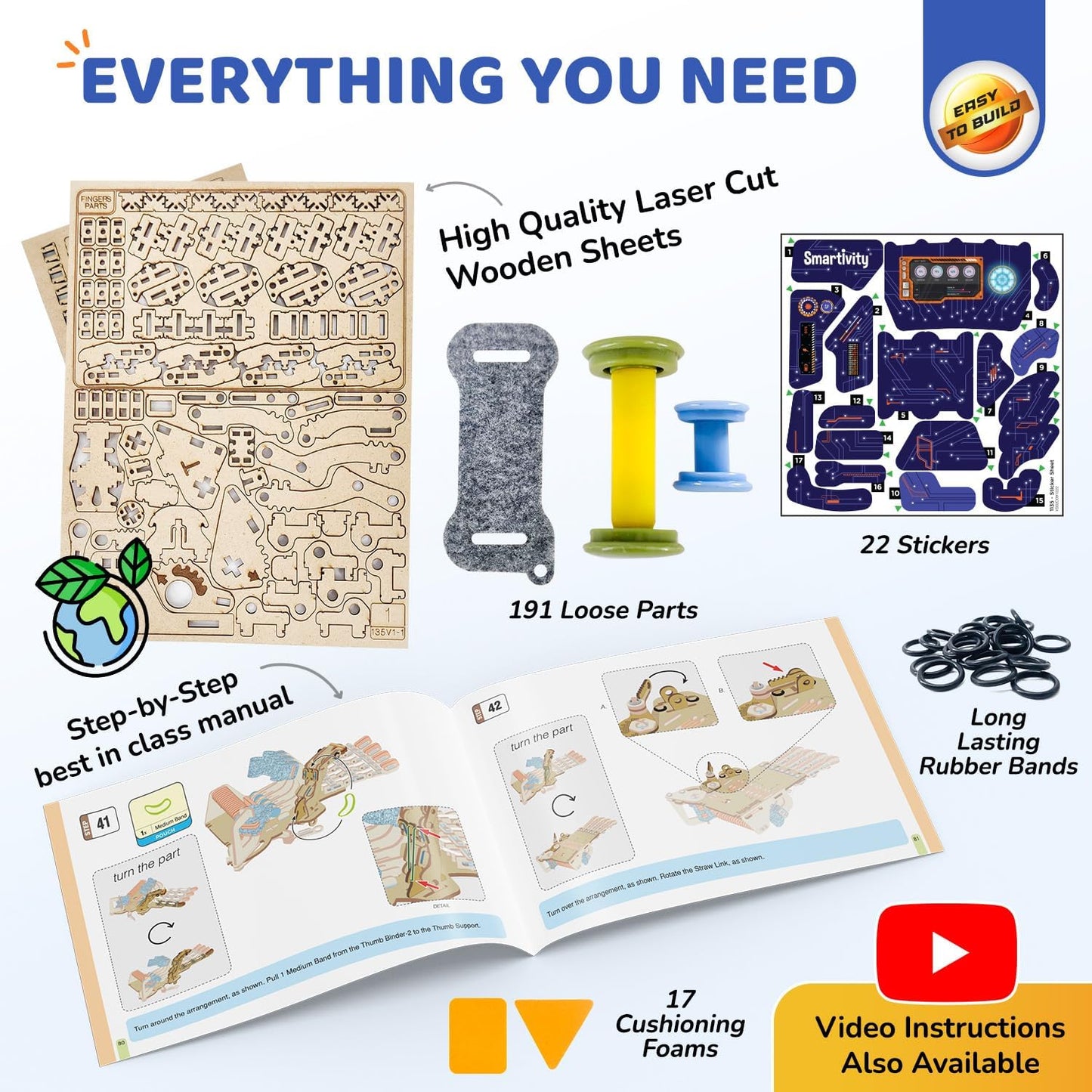 Hot Smartivity DIY Robotic Mechanical Hand STEM Toy for Kids 8-14 Years Old | Parents Choice Award Winner I Birthday Gift for Kids | Engineering Kit for 8, 9, 10, 11, 12, 13, 14 Years Old Boys & Girls