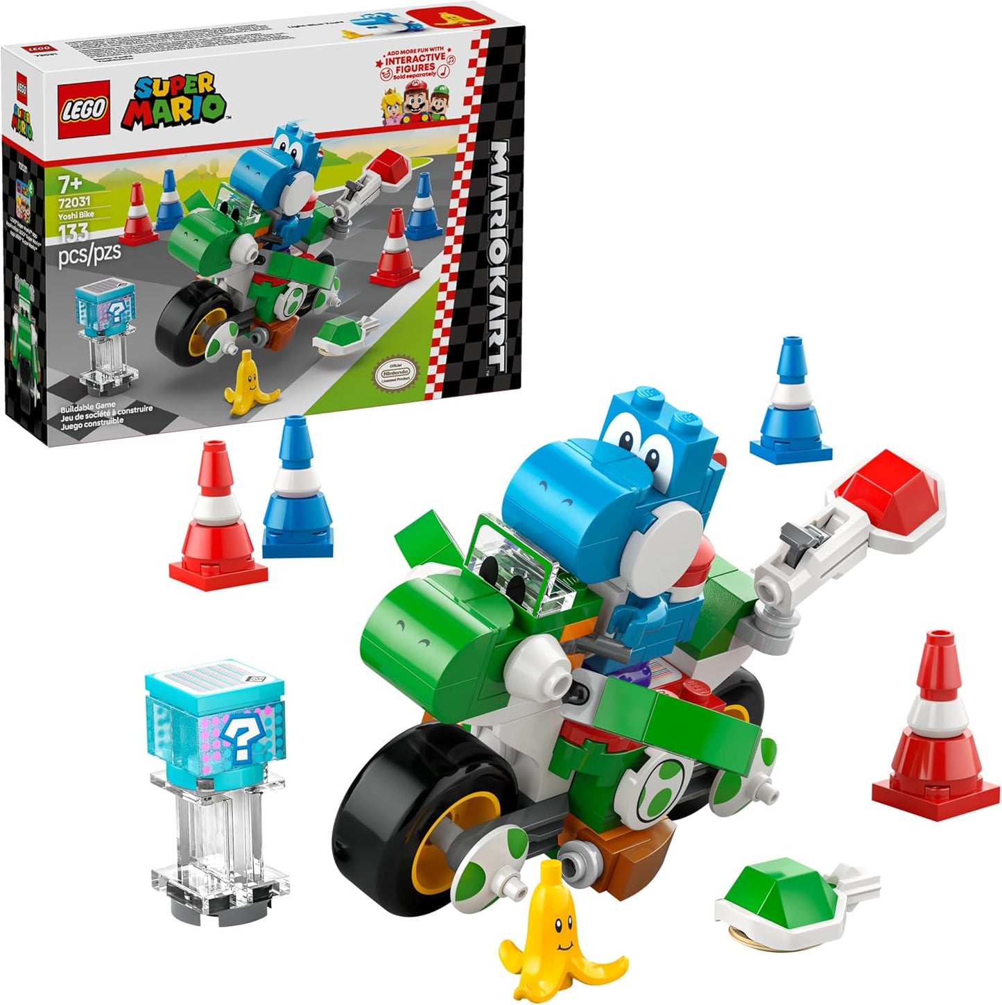 Hot LEGO Super Mario: Mario Kart Yoshi Bike - Building Toy Set for Kids, Boys and Girls, Ages 7+ - Mario Kart Toy for Fans with Blue Yoshi - Gift Idea for Birthdays - 72031