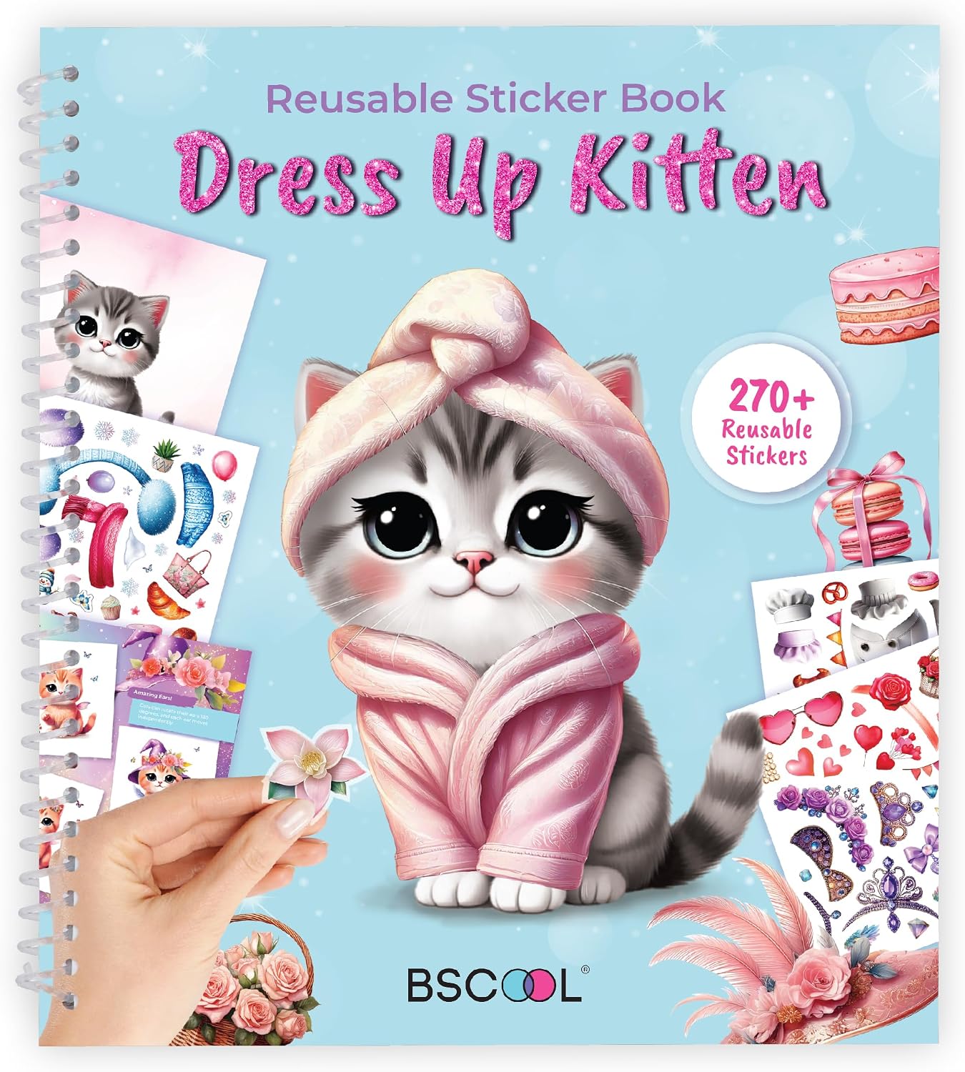 Hot Sticker Dress Up Kitten - Kids Activity and Sticker Book Learn Fashion Design for Kitten with Guides and 270+ Reusable Stickers.Gift for Girls Ages 5,6,7,8