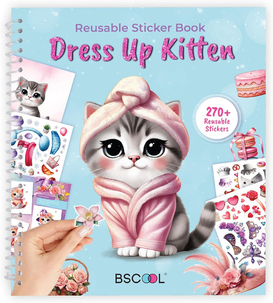 Hot Sticker Dress Up Kitten - Kids Activity and Sticker Book Learn Fashion Design for Kitten with Guides and 270+ Reusable Stickers.Gift for Girls Ages 5,6,7,8
