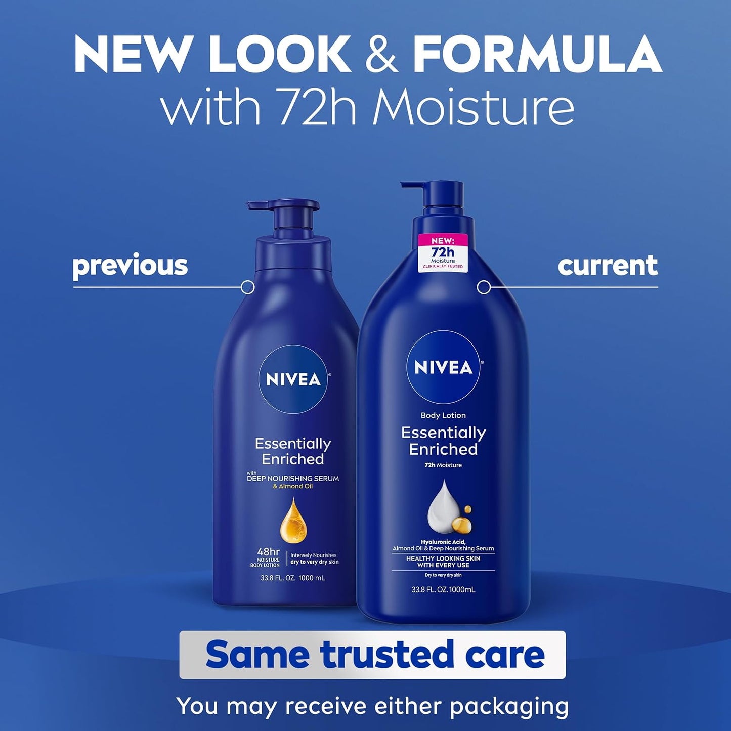 HotNIVEA Essentially Enriched Body Lotion Very Dry Skin, 33.8 Fl Oz Value Size