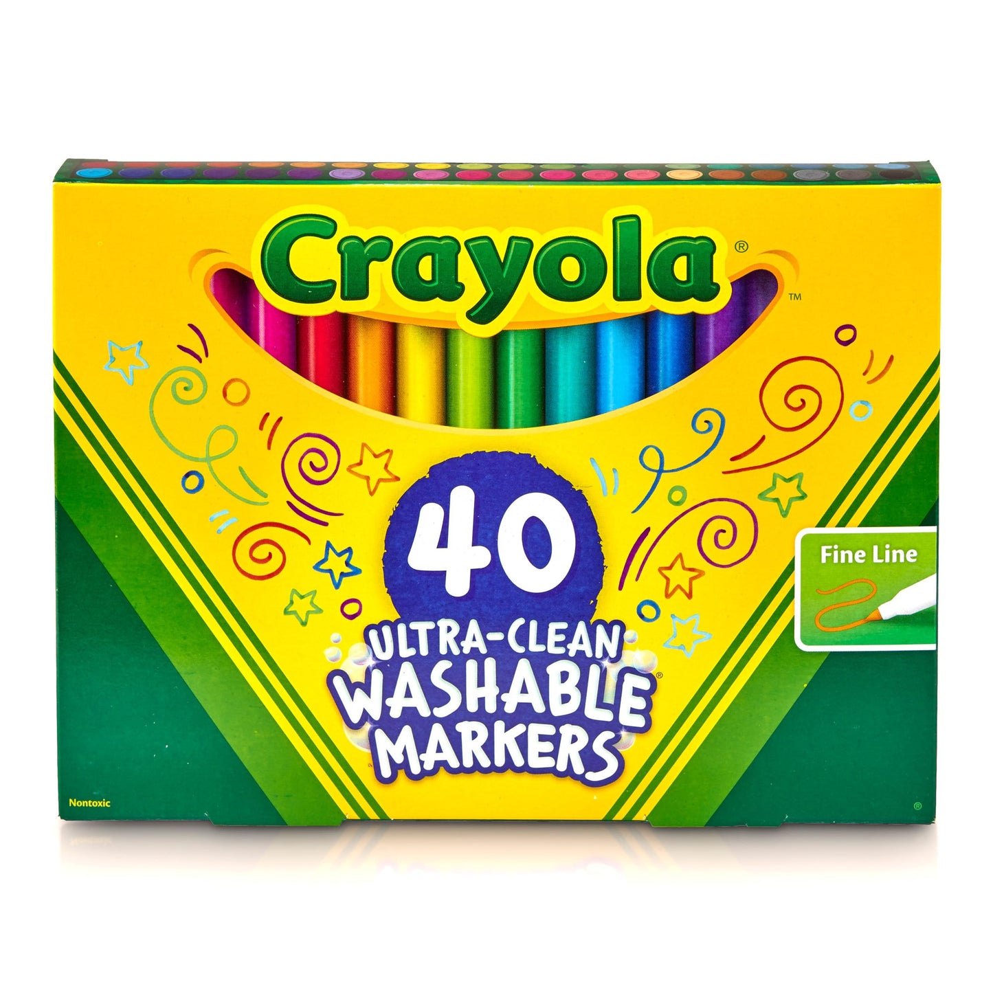 HotCrayola Ultra Clean Fine Line Washable Markers (40ct), School Supplies, Classroom Teacher Must Haves, Homeschool Essentials, Gifts for Kids, Ages 3, 4, 5