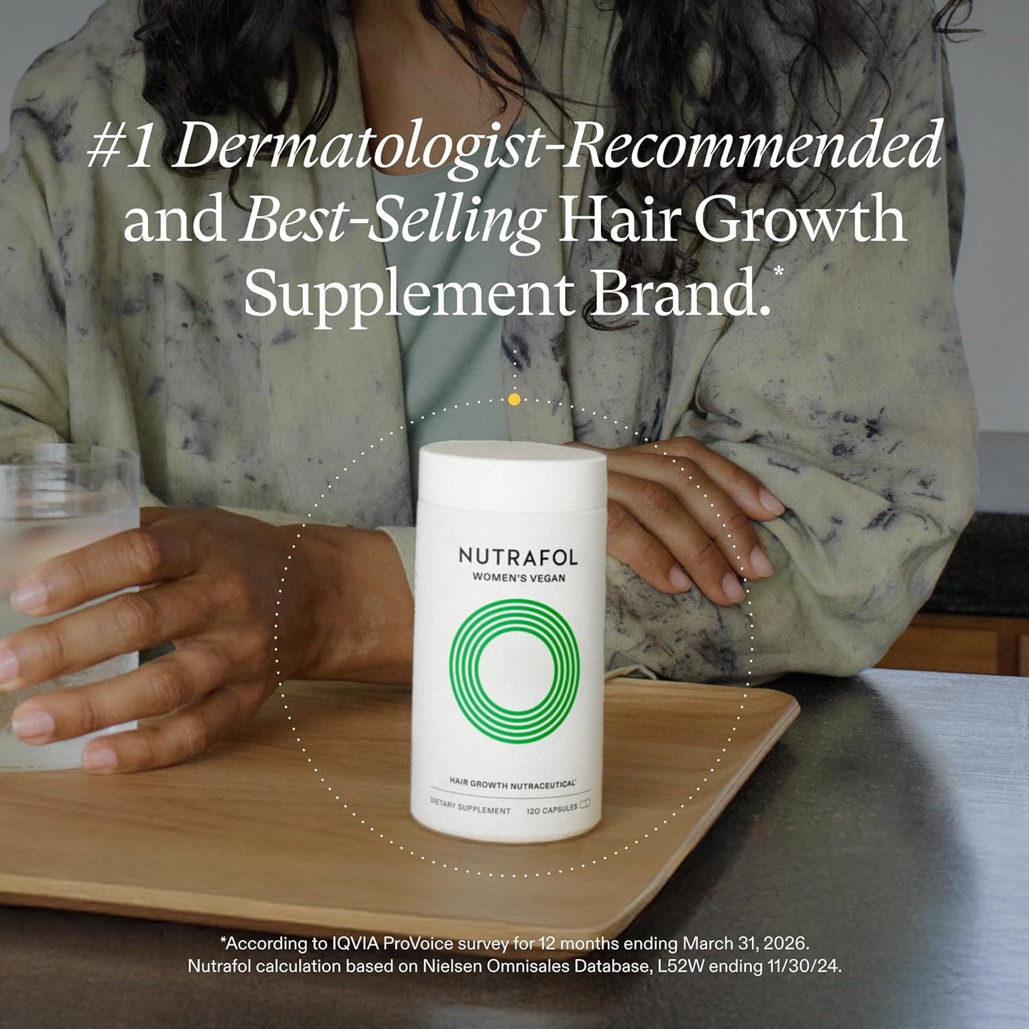 HotNutrafol Women's Hair Growth Supplements, for Women 18-44 Years Old, Clinically Tested for Visibly Thicker, Stronger Hair, 100% Vegan Ingredients, Dermatologist Recommended - 1 Month Supply
