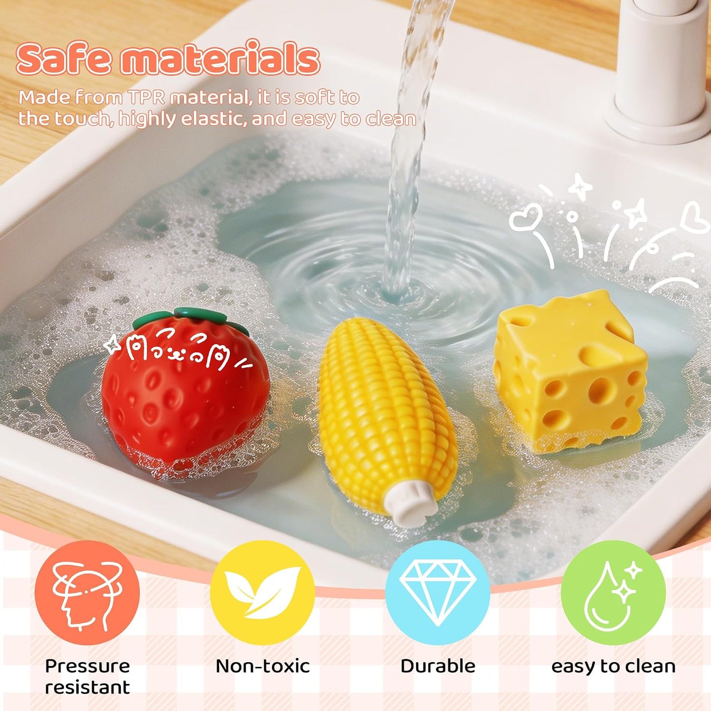 Hot 3pcs Fruit Squishy- Cheese Squishy,Strawberry Corn Squishy,Squeeze Toys,Fruit squishies for Stress Relief,Gift for Boys Girls Adults