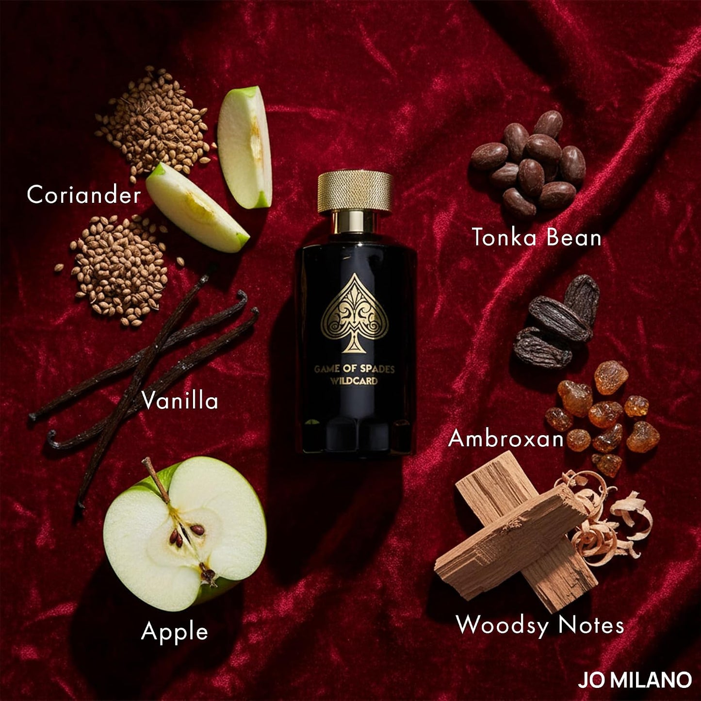 Hot Jo Milano Game of Spades Wildcard Parfum Spray | 3.4 oz (100ml) | Vanilla, Apple, Tonka, Oud Wood, Bergamot Scent | Long Lasting Fragrance for Men