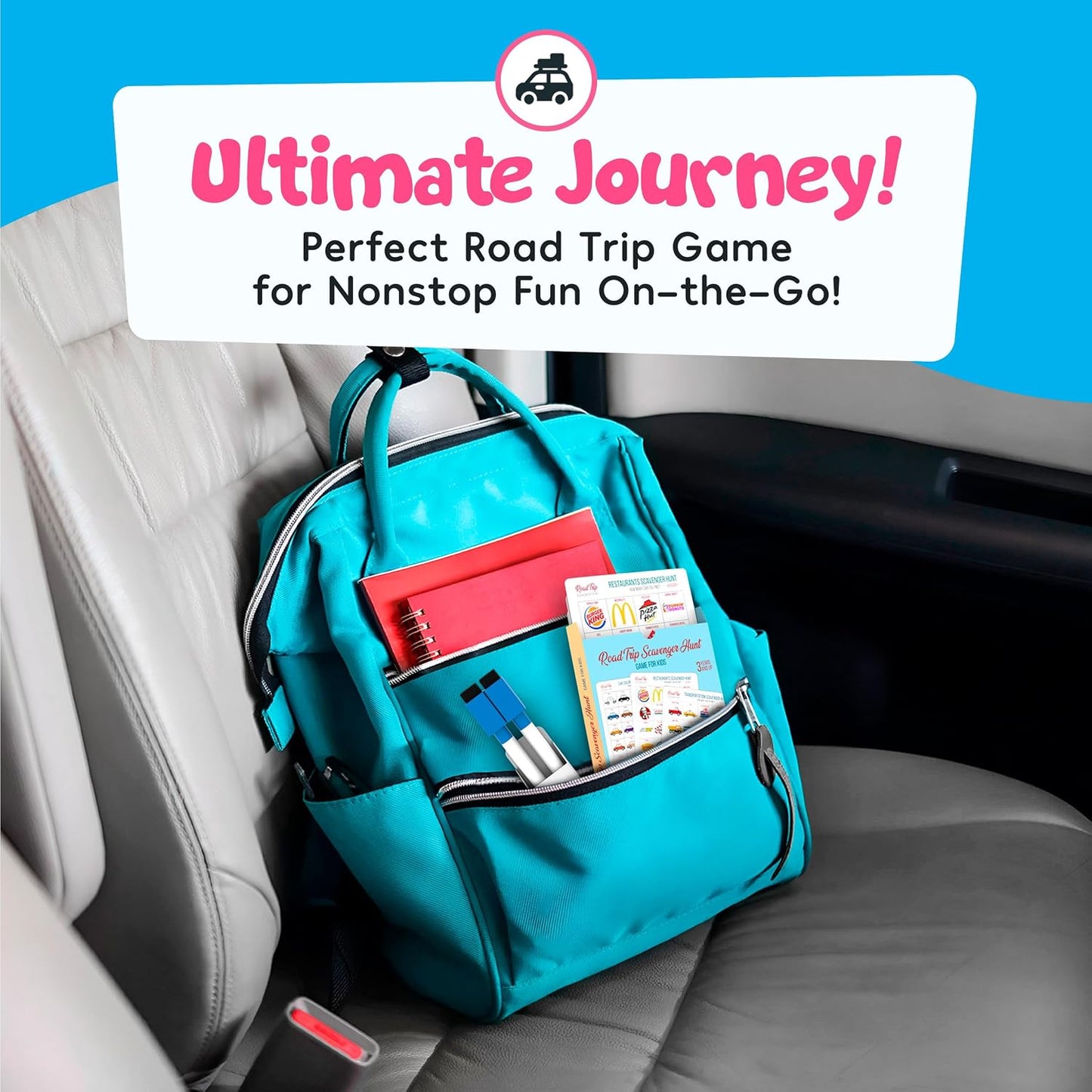 HotWELL BALANCED Car Bingo - Road Trip Essentials: Car Activities and Games for Kids Ages 4-8