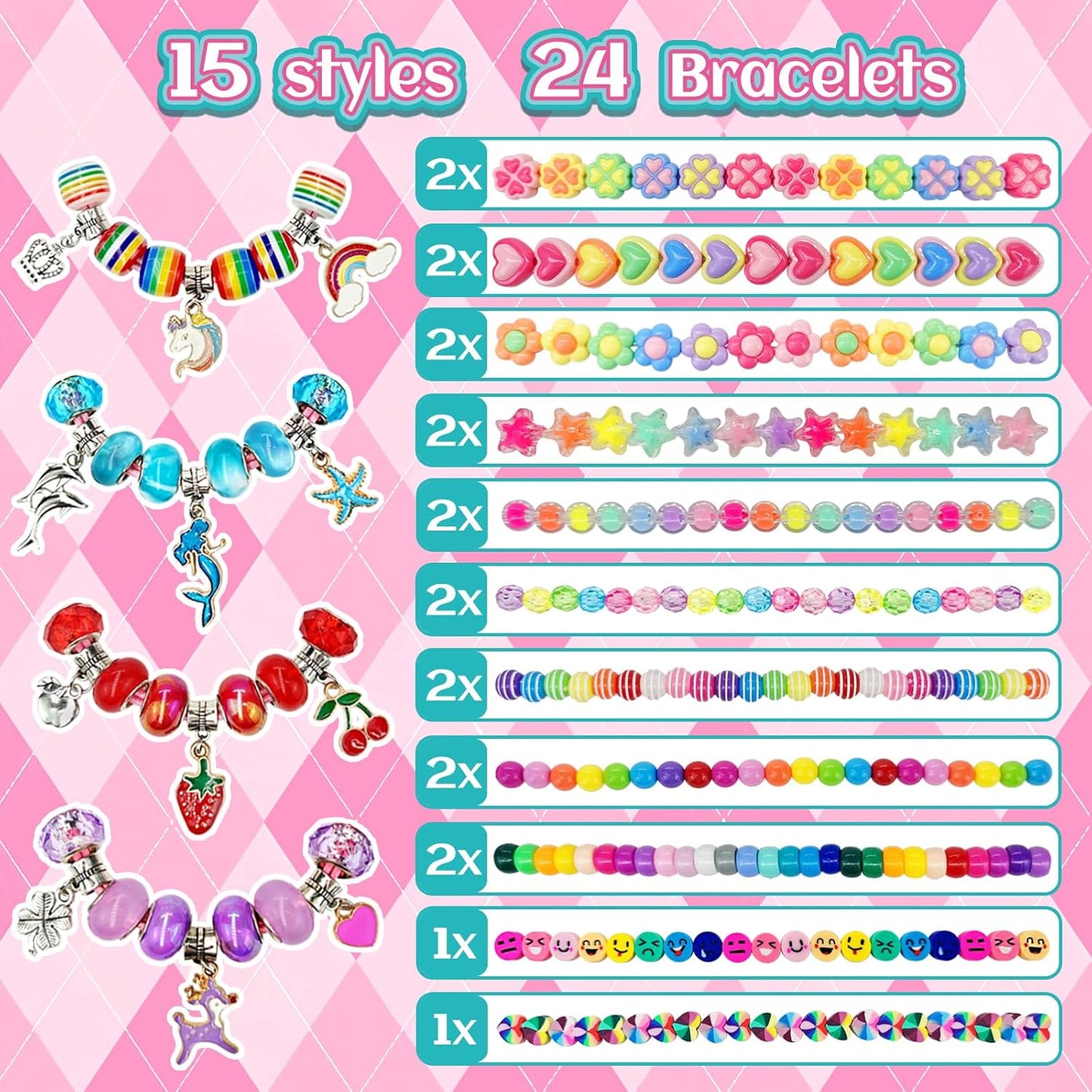 Hot leitait 24 Pack Bracelet Wands,Charm Bracelet Jewelry Making Kit,Arts Crafts for Kids,Unicorn Party Favors Supplies,Goodie Bags Stuffers,Classroom Prizes,Birthday Gifts for Girls Ages 4-8 Years Old