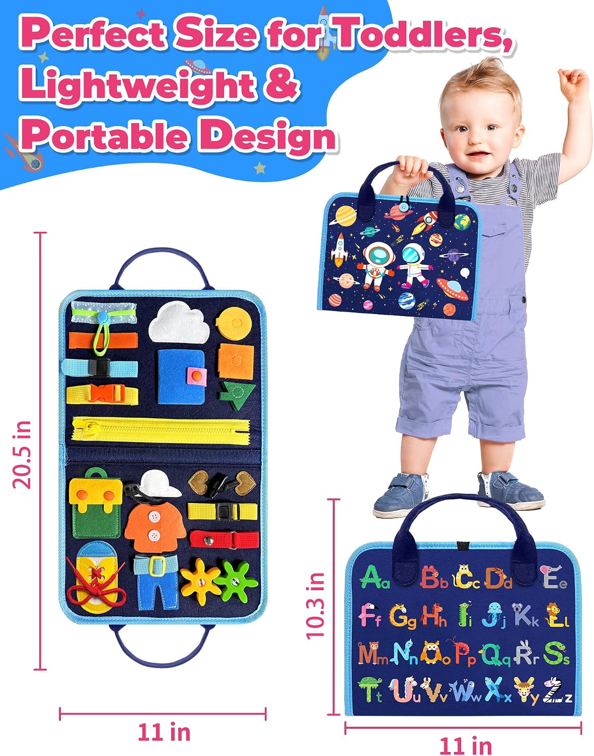 HotGojmzo Busy Board Montessori Toys for Toddler Boy Birthday Gifts, Busy Book Sensory Toys for Toddlers, Learning Educational Toddler Travel Activities