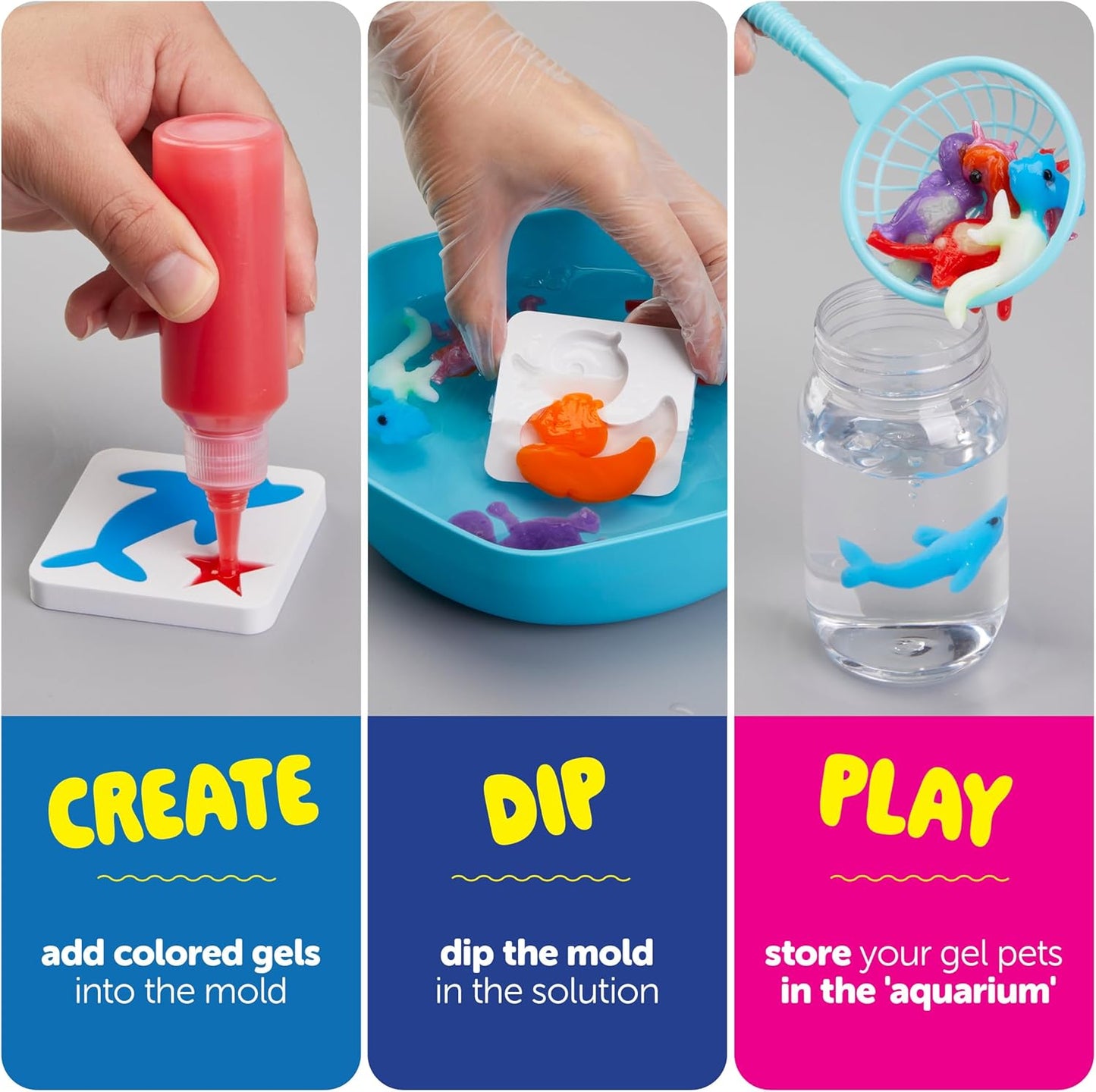 HotDan&Darci Aqua Fairy Water Gel Kit for Kids - Gifts for Girls - Magic Elf Toy Kits - Waters Pets - DIY Squishy Maker Set - Craft for Kids - Make Your Own Squishies Toys Crafts - Gifts for Boys & Girls