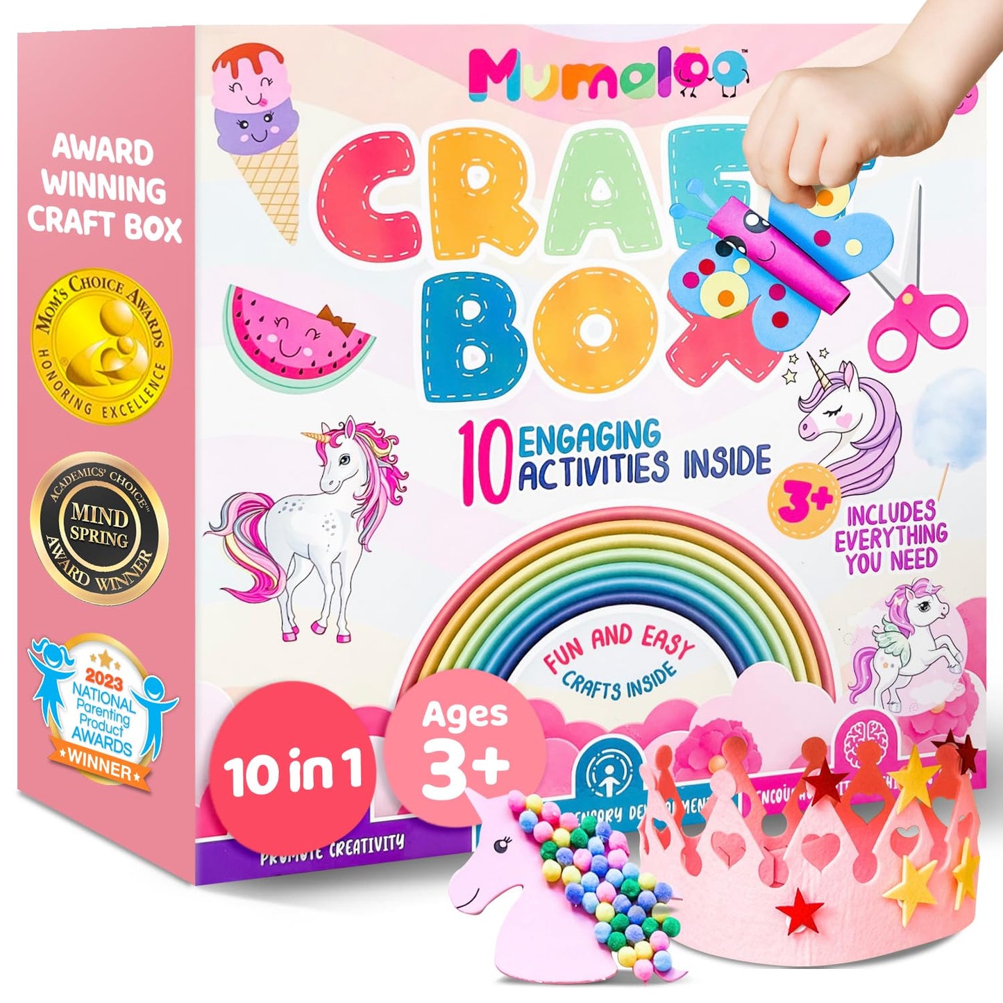 Hot Mumaloo Arts and Crafts Kit for Kids – 10 Projects Ages 4–8 | No-mess craft box for girls & boys | Preschool homeschool art supplies | Educational gift | 3 4 5 6 7 8 year old toddler