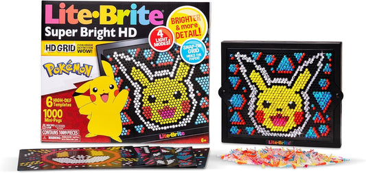 Hot Lite Brite Super Bright HD, Pokemon Edition - Creative Retro Light-Up Screen – Educational Play for Children, Enhances Creativity, Gift for Boys and Girls Ages 6+