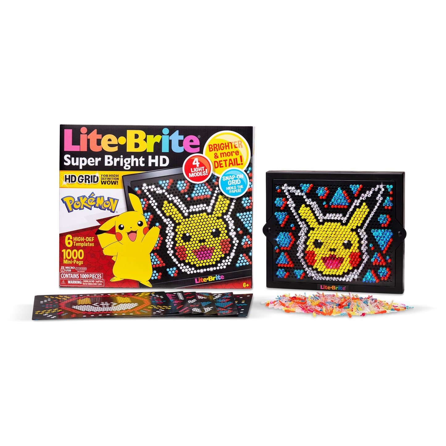 Hot Lite Brite Super Bright HD, Pokemon Edition - Creative Retro Light-Up Screen – Educational Play for Children, Enhances Creativity, Gift for Boys and Girls Ages 6+