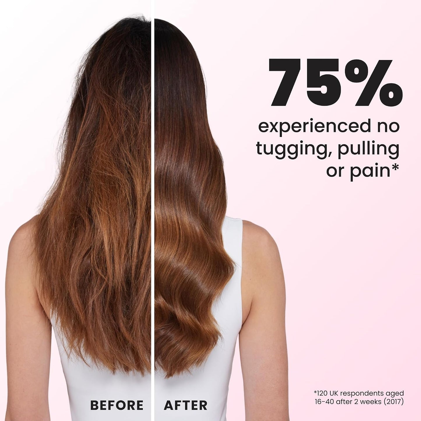 HotTangle Teezer Ultimate Detangler Brush, Straight to Wavy, Millennial Pink | Patented two-tier, regular-flex teeth reduce breakage & split ends on wet or dry hair; Shower-friendly hairbrush for all ages