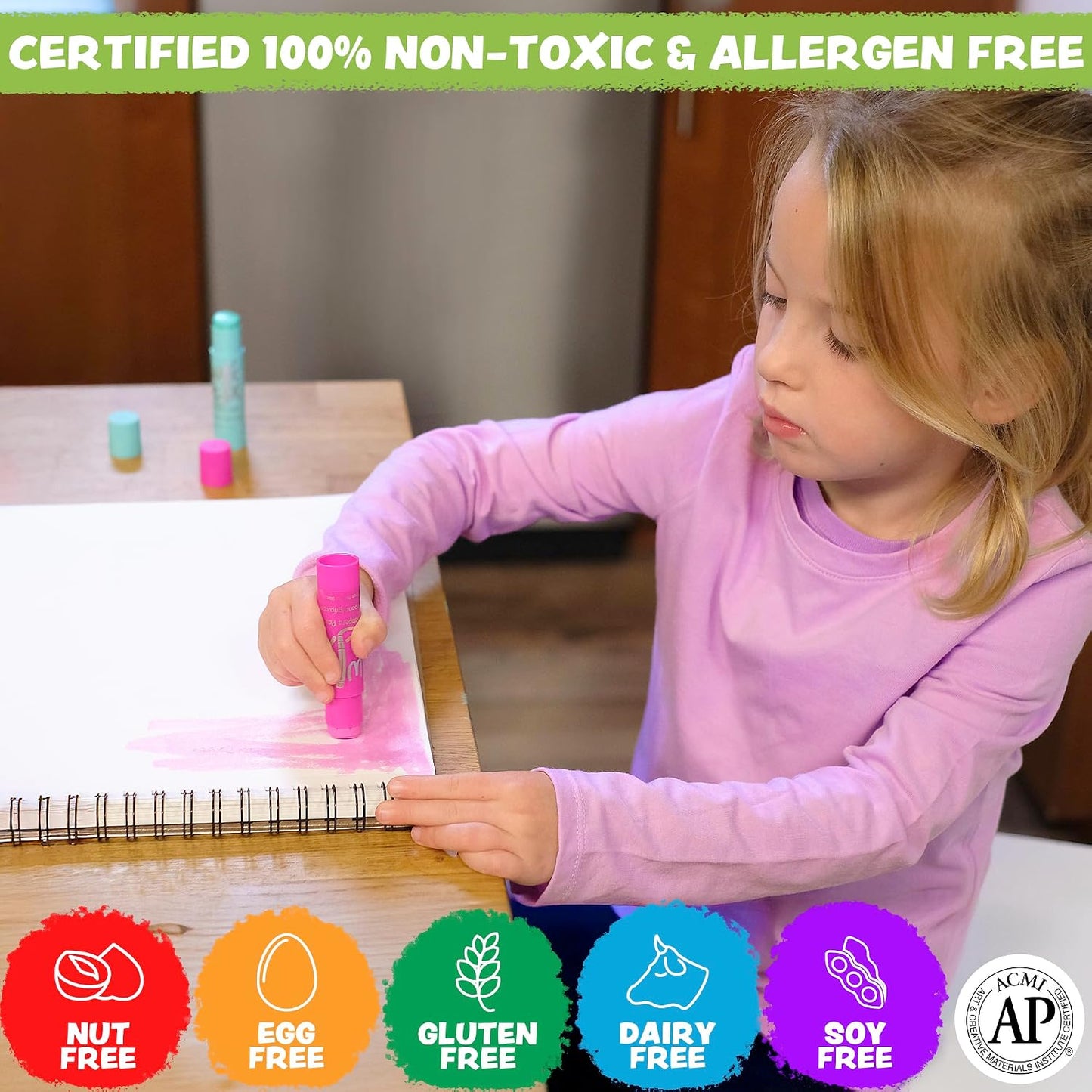 Hot Kwik Stix Solid Tempera Paint Sticks, 24 Colors, Washable Paint Sticks for Kids, Non-Toxic, Quick Drying, Allergen Free, Comes in Classic, Metallic, & Neon Colors, Ideal for Kids and Toddlers