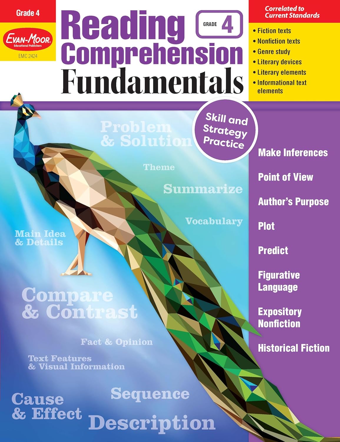 Hot Evan-Moor Reading Comprehension Fundamentals, Grade 4 Teacher's Edition - Supplemental Teaching Resource for Reading
