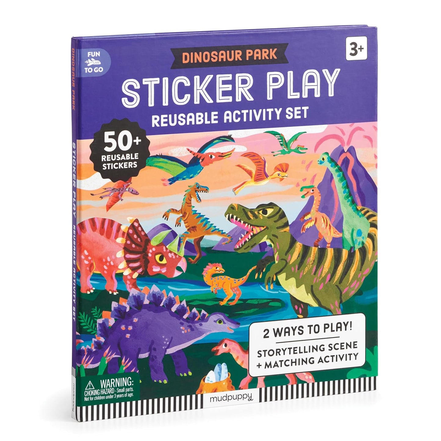 Hot Mudpuppy Dinosaur Park - Sticker Play Reusable Activity Kit Featuring Fun Illustrations of Dinosaurs for Children Ages 3 and Up