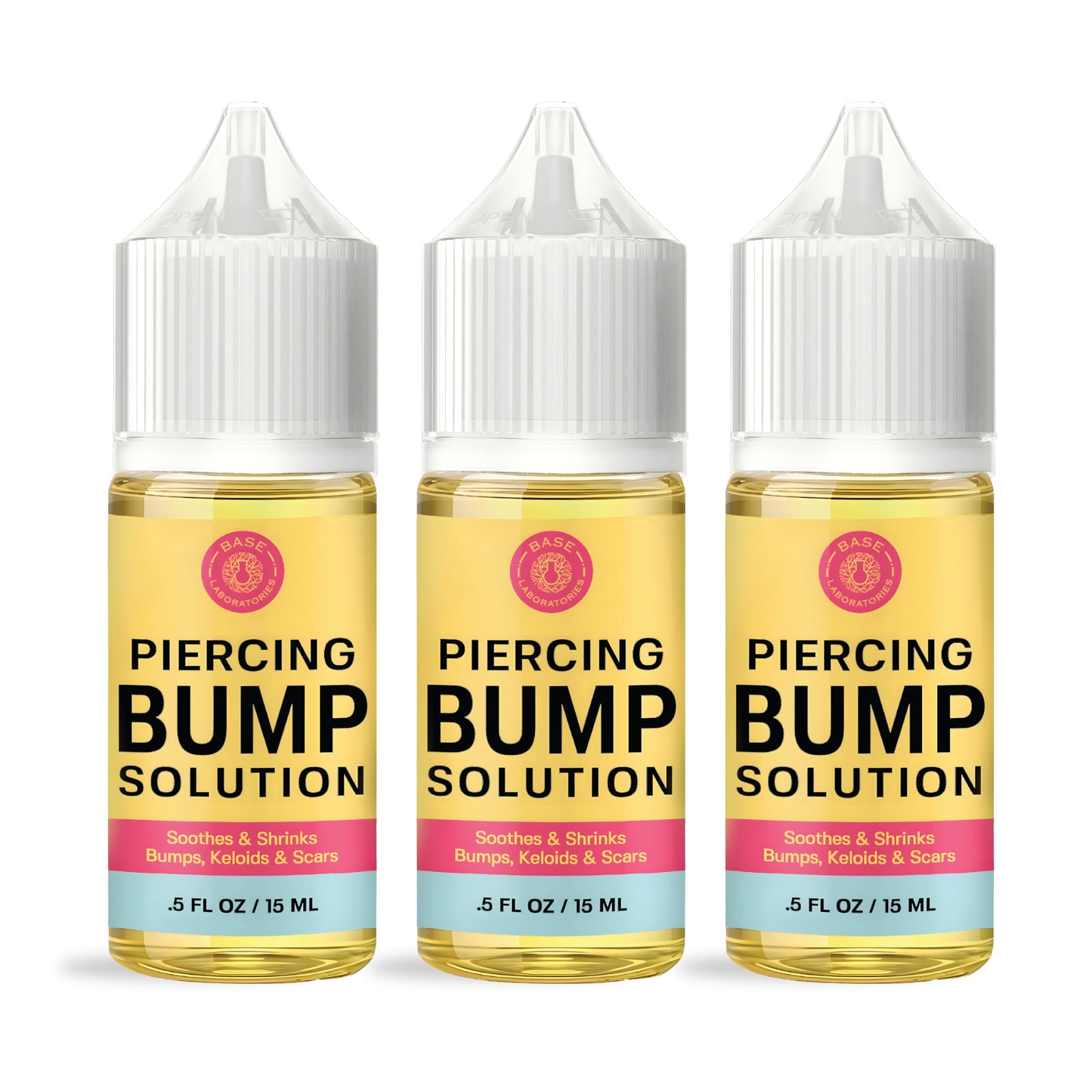 HotBASE LABORATORIES Piercing Bump Solution & Keloid Bump Removal | Soothing Piercing Aftercare for Piercing Bumps & Keloid Scar Removal | Ear & Nose Keloid Bumps Piercing Aftercare Solution Oil | 0.5 oz