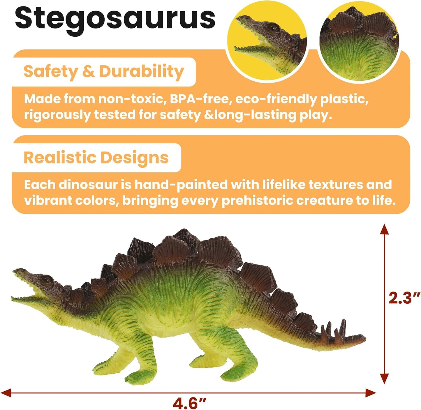 Hot Zippytots Dinosaur Toys for Kids 3-5, 10 PCS Realistic Plastic Dinosaur Figure Toy Set Including T-Rex, Stegosaurus, Spinosaurus, Ideal Gift for Toddle