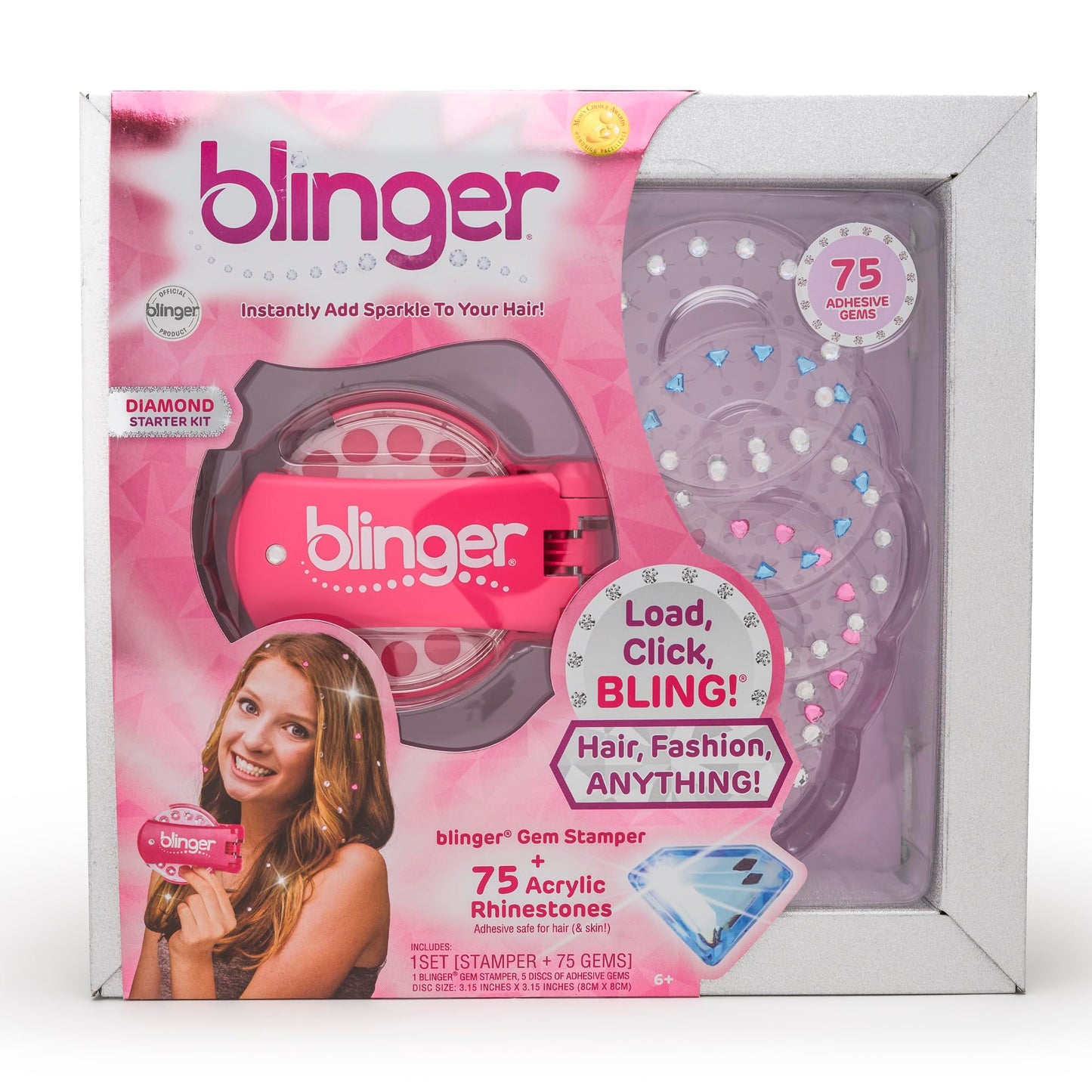 Hot blinger® Diamond Starter Set - Dreams – as seen on Shark Tank | 75 Colorful Rhinestone Gems | Hair Bling Styling Tool | Easy to Use | Hair-Safe Jewel | Perfect Gifts School Parties, Festivals