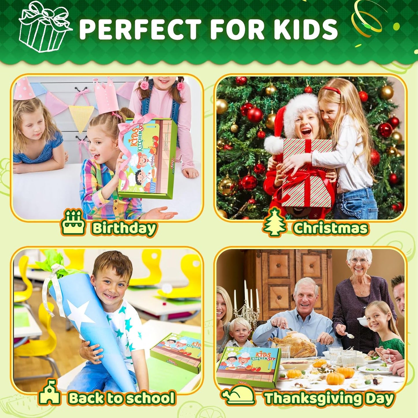 Hot13 Pieces Montessori Kitchen Toys for Toddlers-Kids Cooking Sets Real-Toddler Toys Set for Real Cooking with Plastic Children Safe Knives Crinkle Cutter Kids Cutting Board
