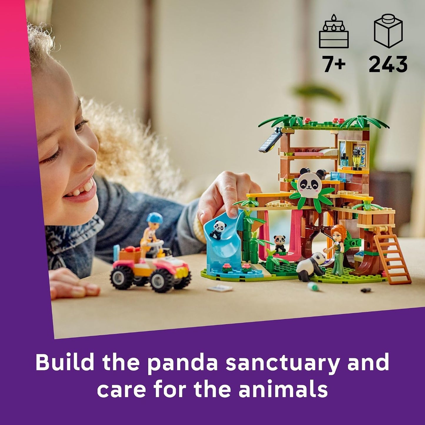 Hot LEGO Friends Panda Sanctuary Animal Care Building Toy - Playset for Girls & Boys, Ages 7+ - Gift Idea for Birthdays - W/ 2 Minifigures & Panda Toys - 42648