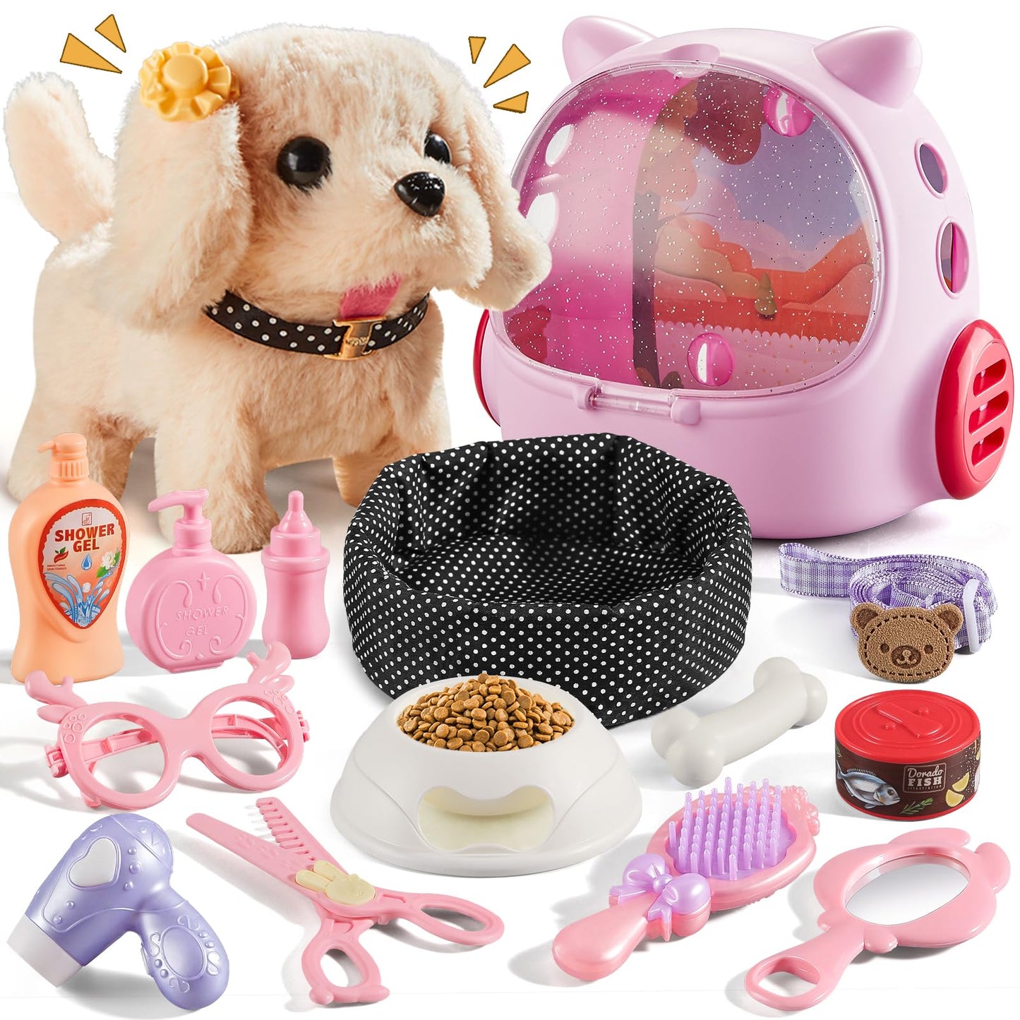 Hot Vanvimen 16 Pcs Robot Dog Toys for Girls, Toys for 3 4 5 6 7 8 Year Old Girls Kids Boys, Realistic Robot Puppy Toddlers Girl Toy for 5-7 6-8, Ideas Birthday Gifts for Girl 3 4 5 6 Year Old