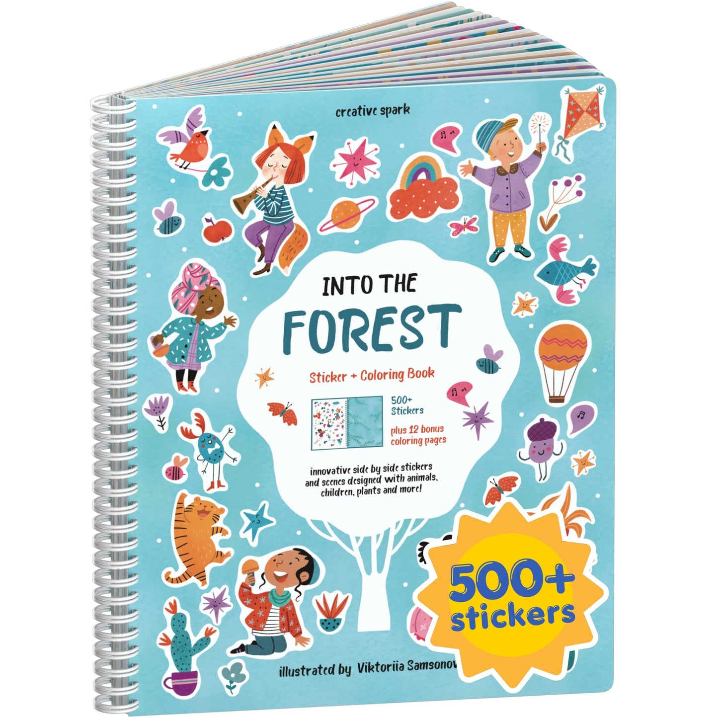HotAnimals Habitat 500+ Kids Sticker Book by Cupkin Toddler Airplane Travel Activity Coloring and Sticker Book, Road Trip Essentials, 12 Coloring Pages + 12 Scenes for Ages 2–8 Years