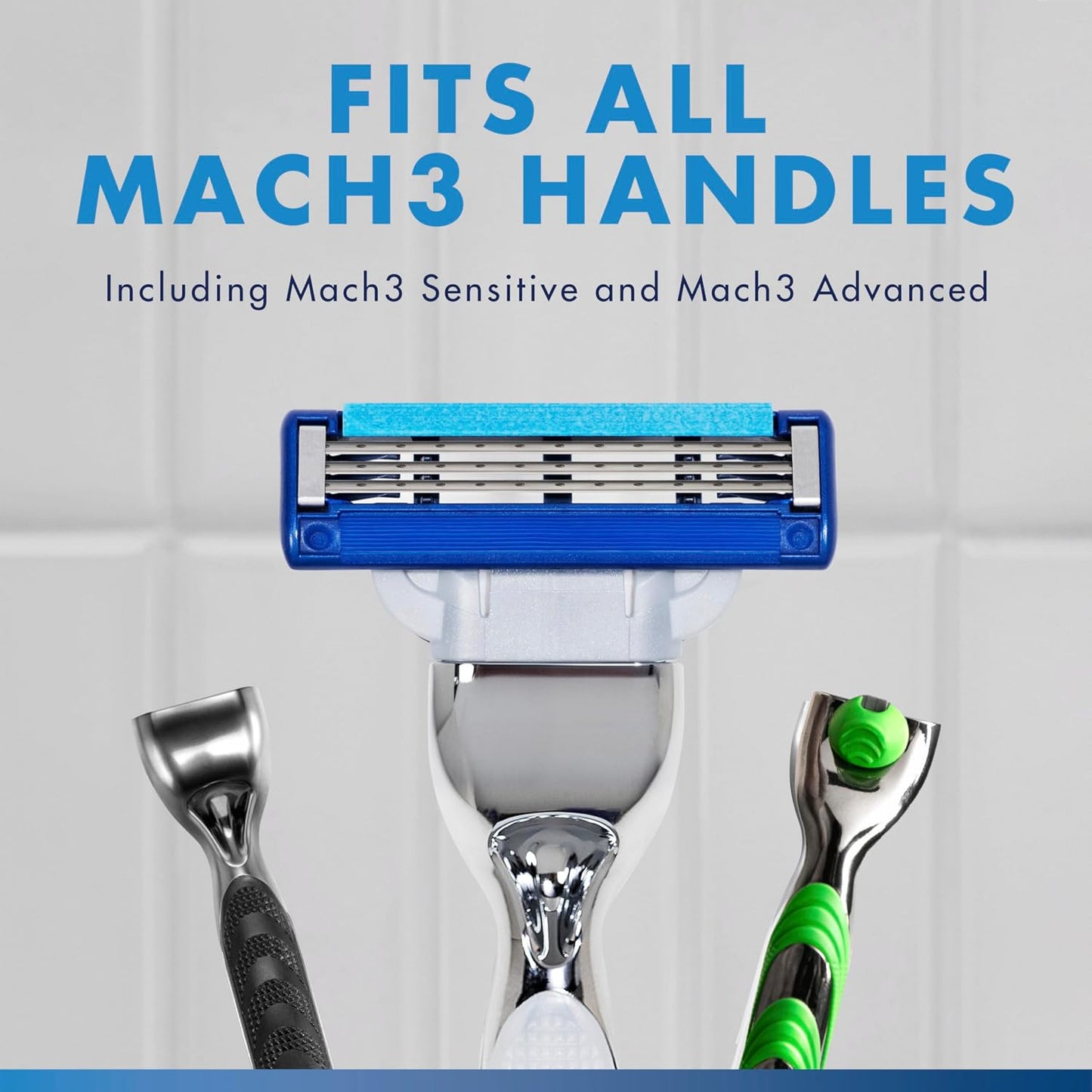 HotGillette Mach3 Turbo Razors for Men, 1 Handle, 4 Blade Refills