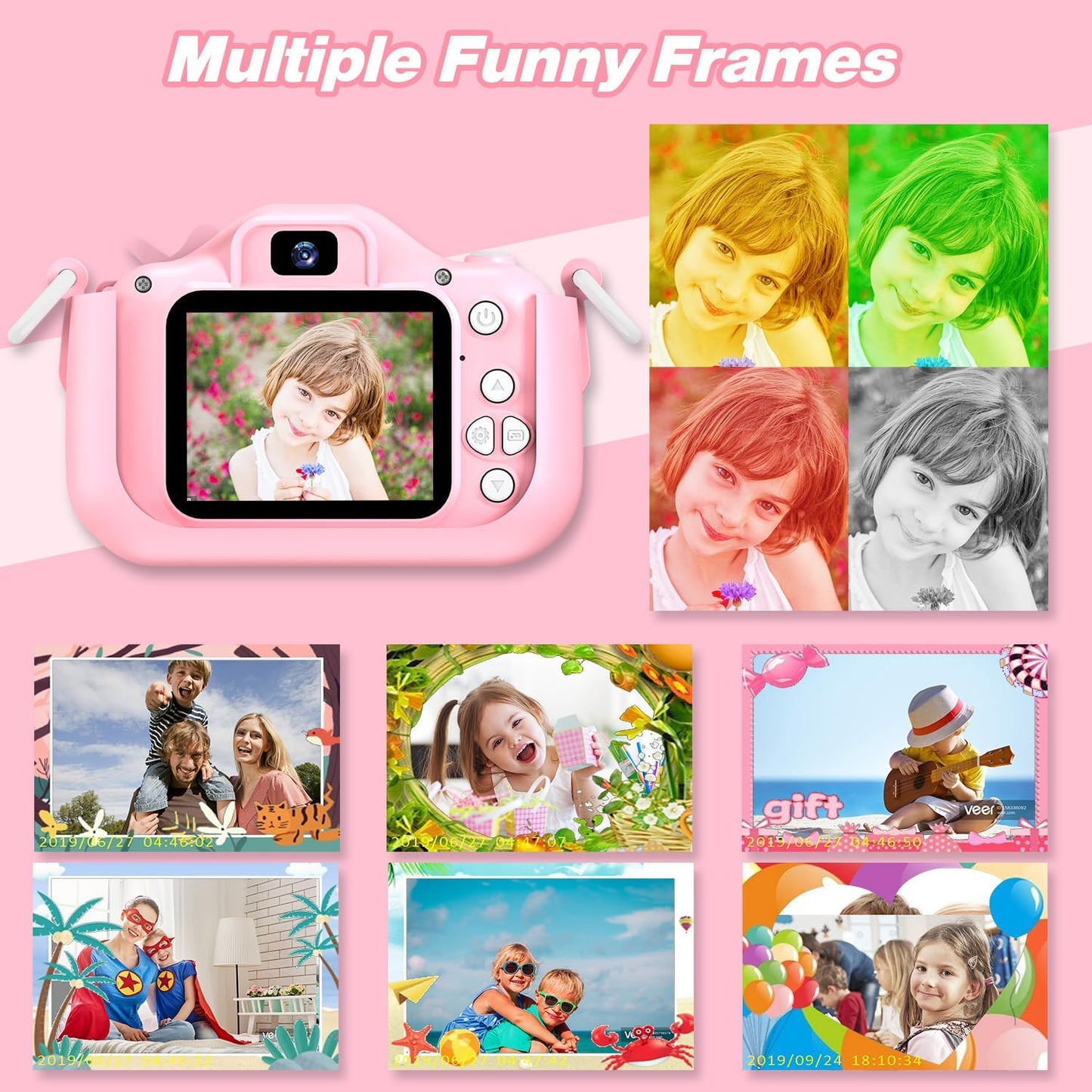 HotGoopow Kids Camera Toys for 3-8 Year Old Girls Boys,Children Digital Video Camcorder Camera with Cartoon Soft Cover, Best Chritmas Birthday Festival Gift for Kids